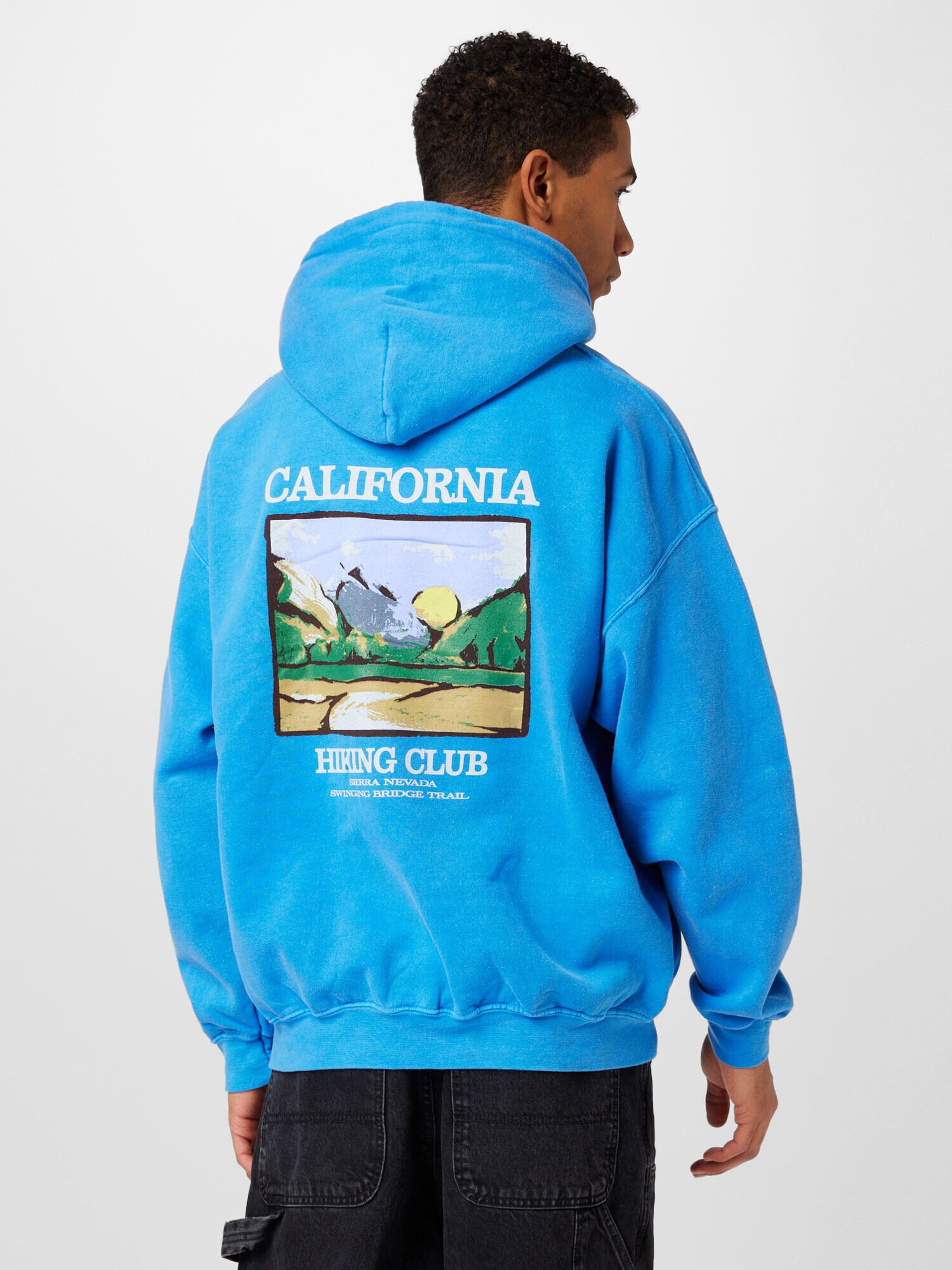 BDG Urban Outfitters Mikina 'CALIFORNIA' nebesky modrá / žltá / zelená / biela - Pepit.sk