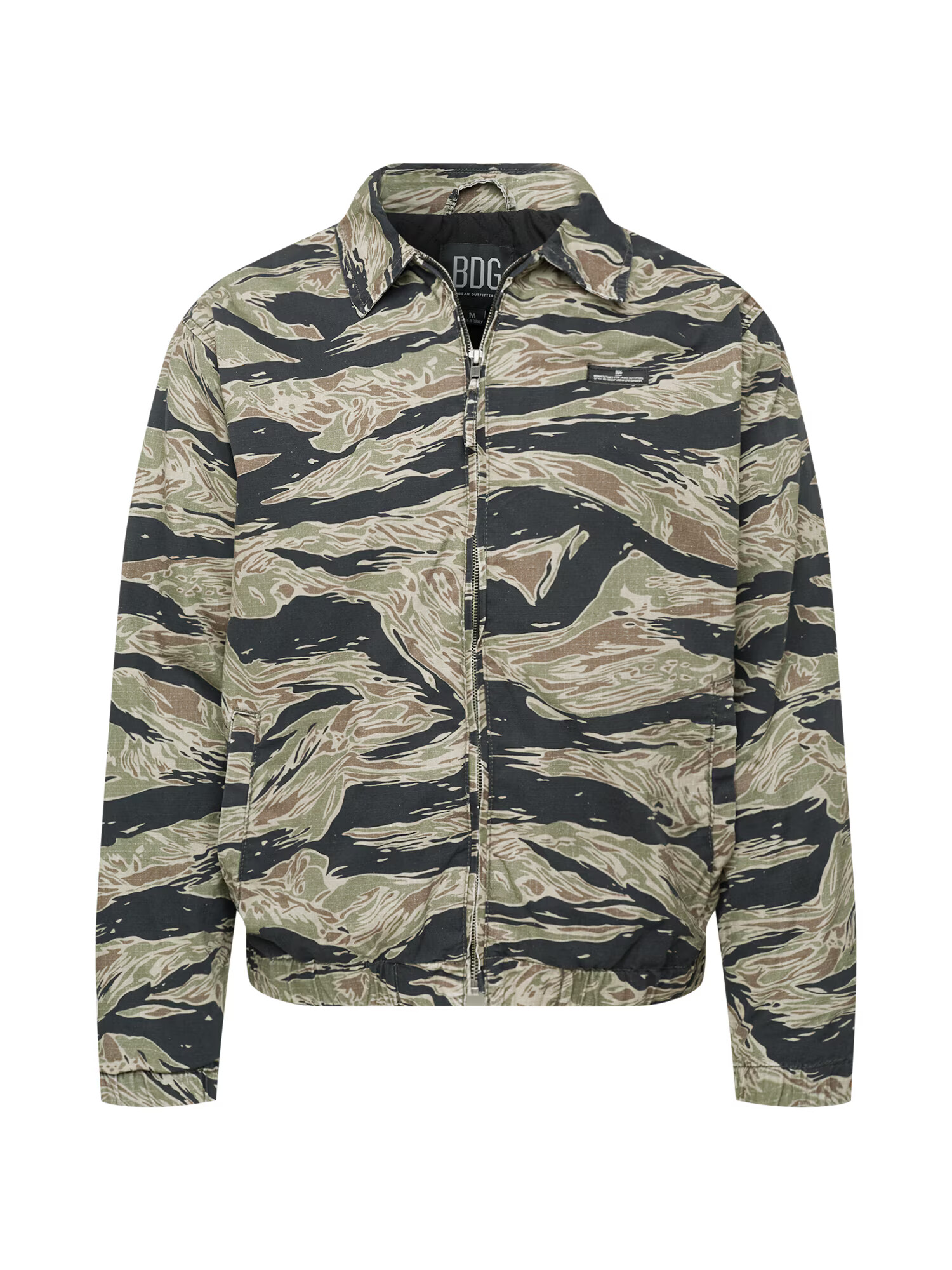 BDG Urban Outfitters Prechodná bunda 'TIGER CAMO' béžová / námornícka modrá / olivová / jablková - Pepit.sk