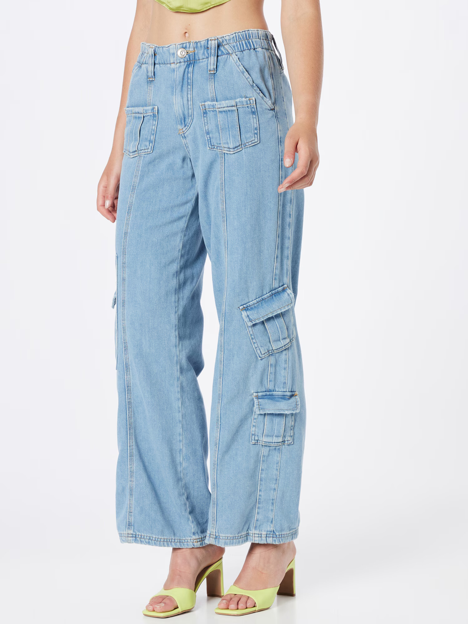 BDG Urban Outfitters Rifľové kapsáče modrá denim - Pepit.sk