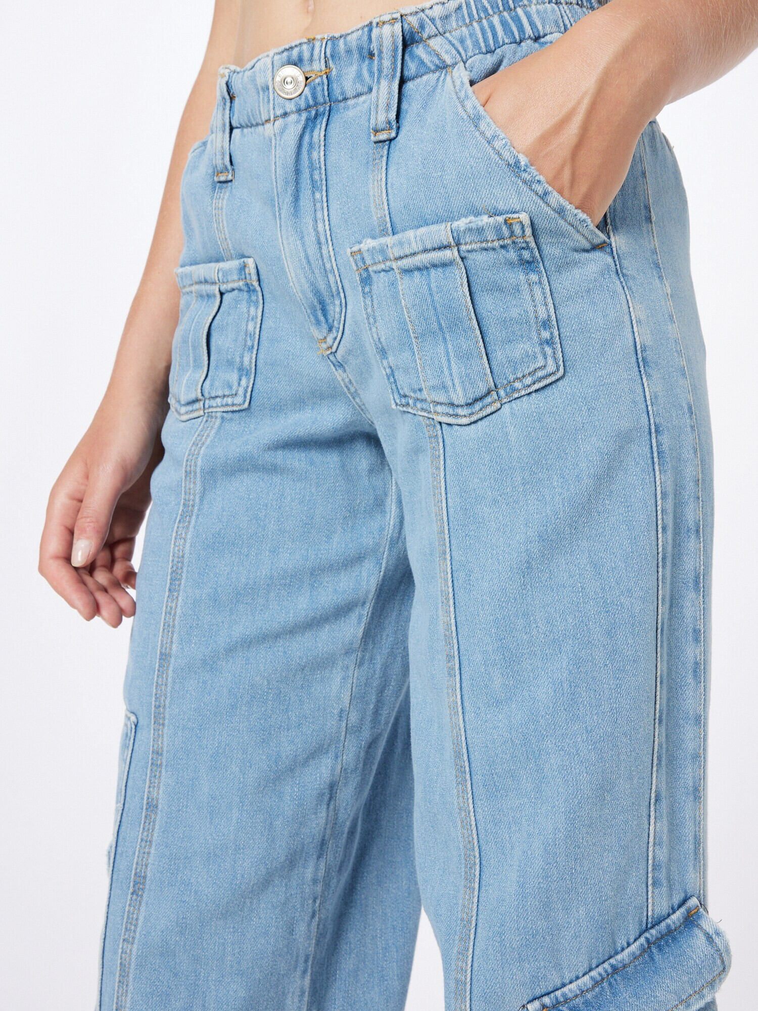 BDG Urban Outfitters Rifľové kapsáče modrá denim - Pepit.sk