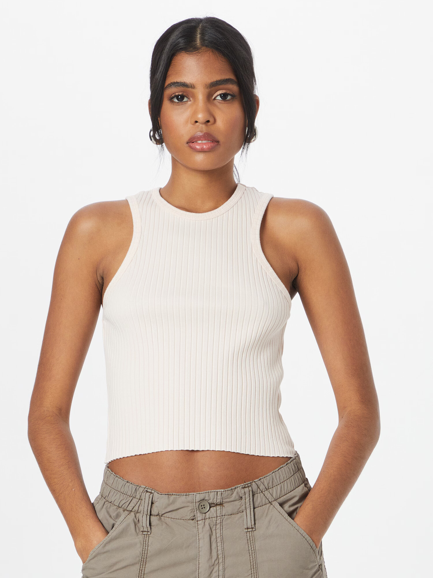 BDG Urban Outfitters Top šedobiela - Pepit.sk