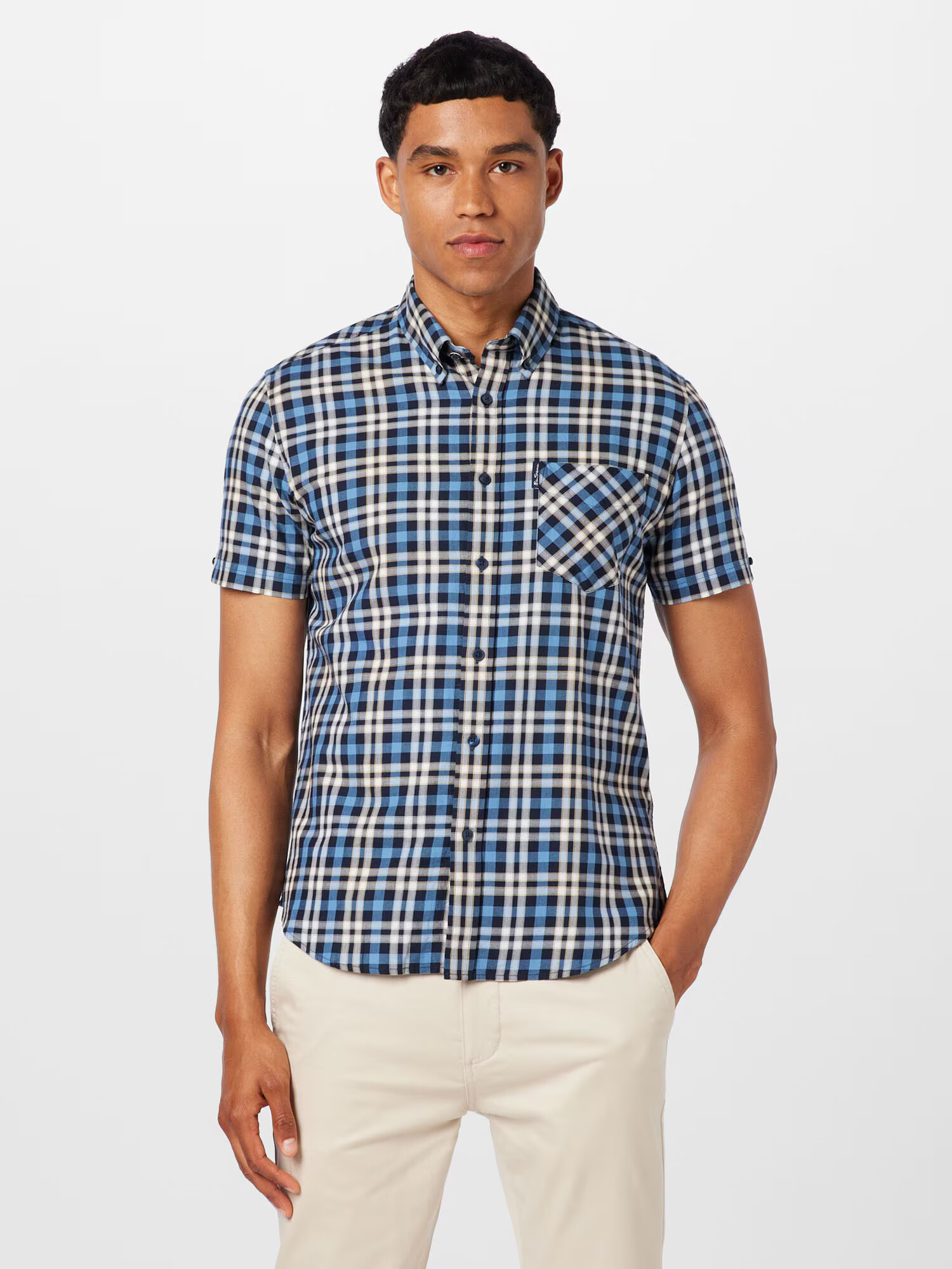 Ben Sherman Košeľa 'GINGHAM' modrá / tmavomodrá / biela - Pepit.sk