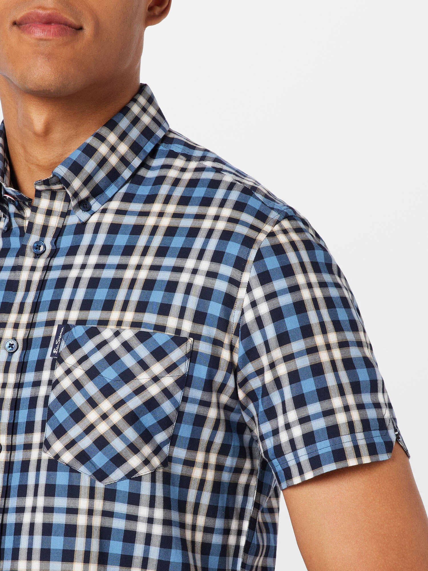 Ben Sherman Košeľa 'GINGHAM' modrá / tmavomodrá / biela - Pepit.sk