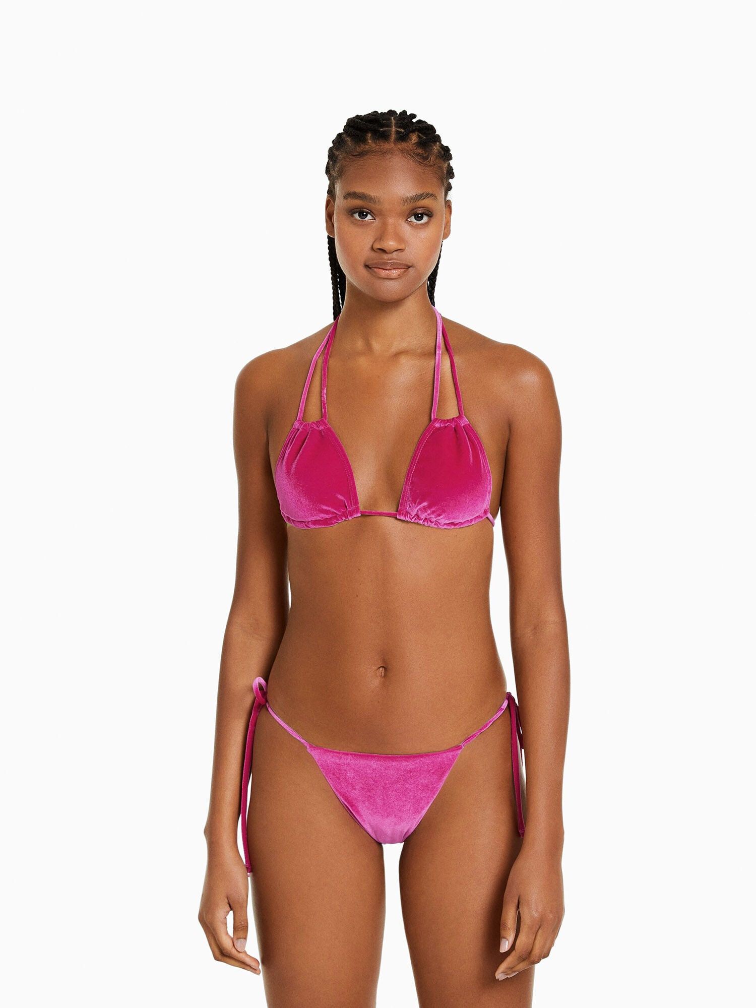 Bershka Bikinový top fuksia - Pepit.sk