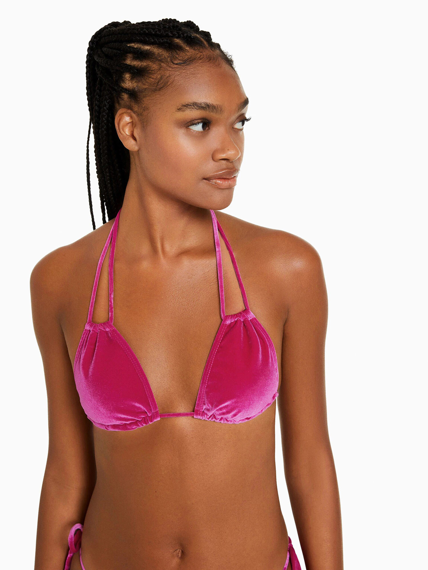 Bershka Bikinový top fuksia - Pepit.sk