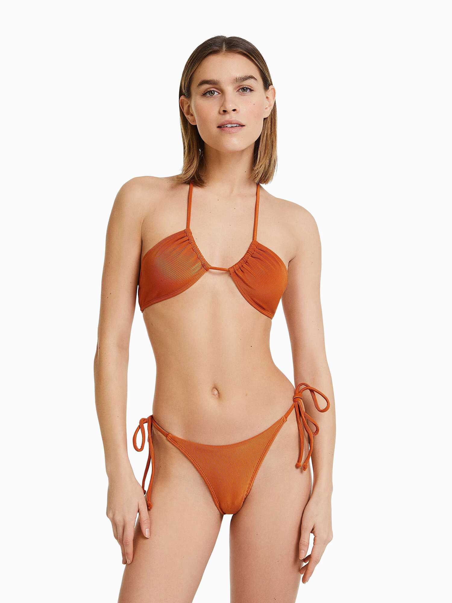 Bershka Bikinový top oranžová - Pepit.sk