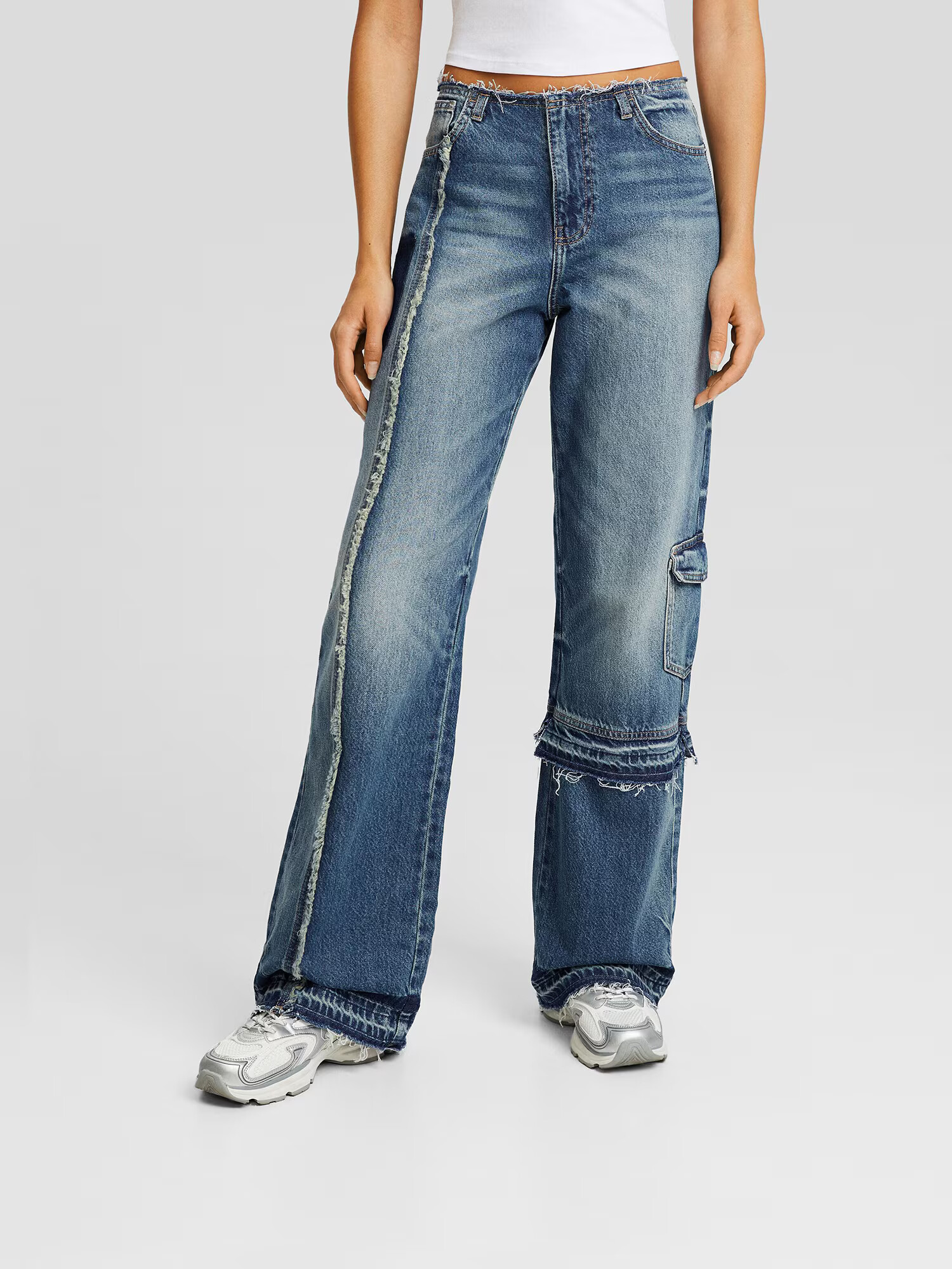 Bershka Džínsy modrá denim - Pepit.sk