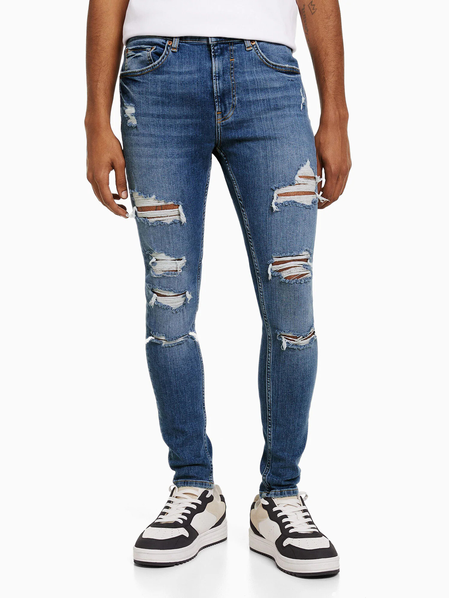 Bershka Džínsy modrá denim - Pepit.sk