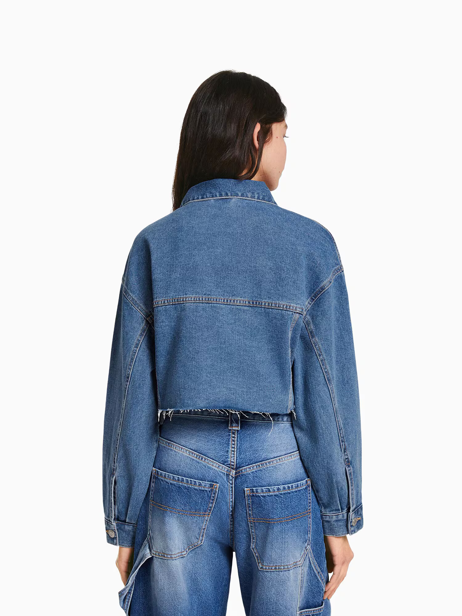 Bershka Prechodná bunda modrá denim - Pepit.sk