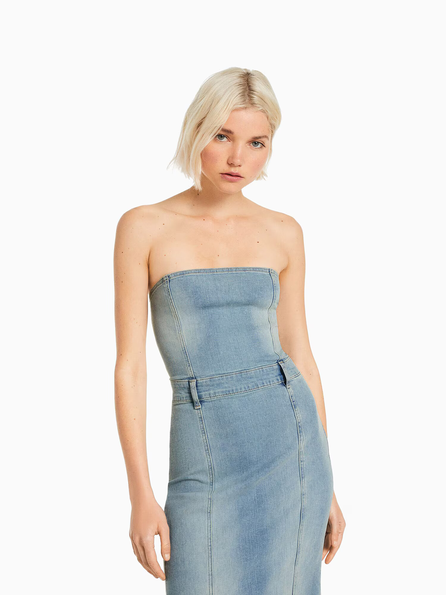 Bershka Šaty modrá denim - Pepit.sk