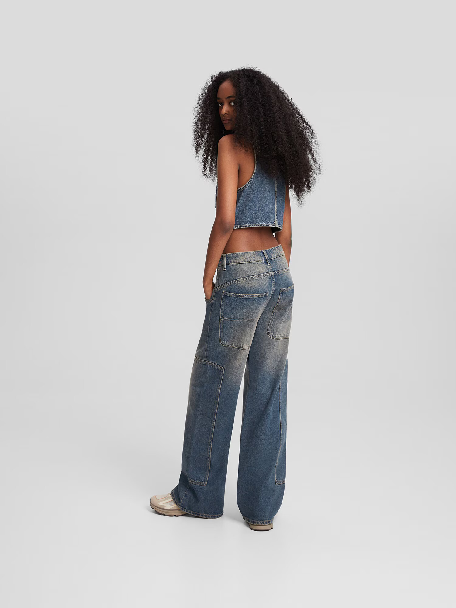 Bershka Vesta modrá denim - Pepit.sk