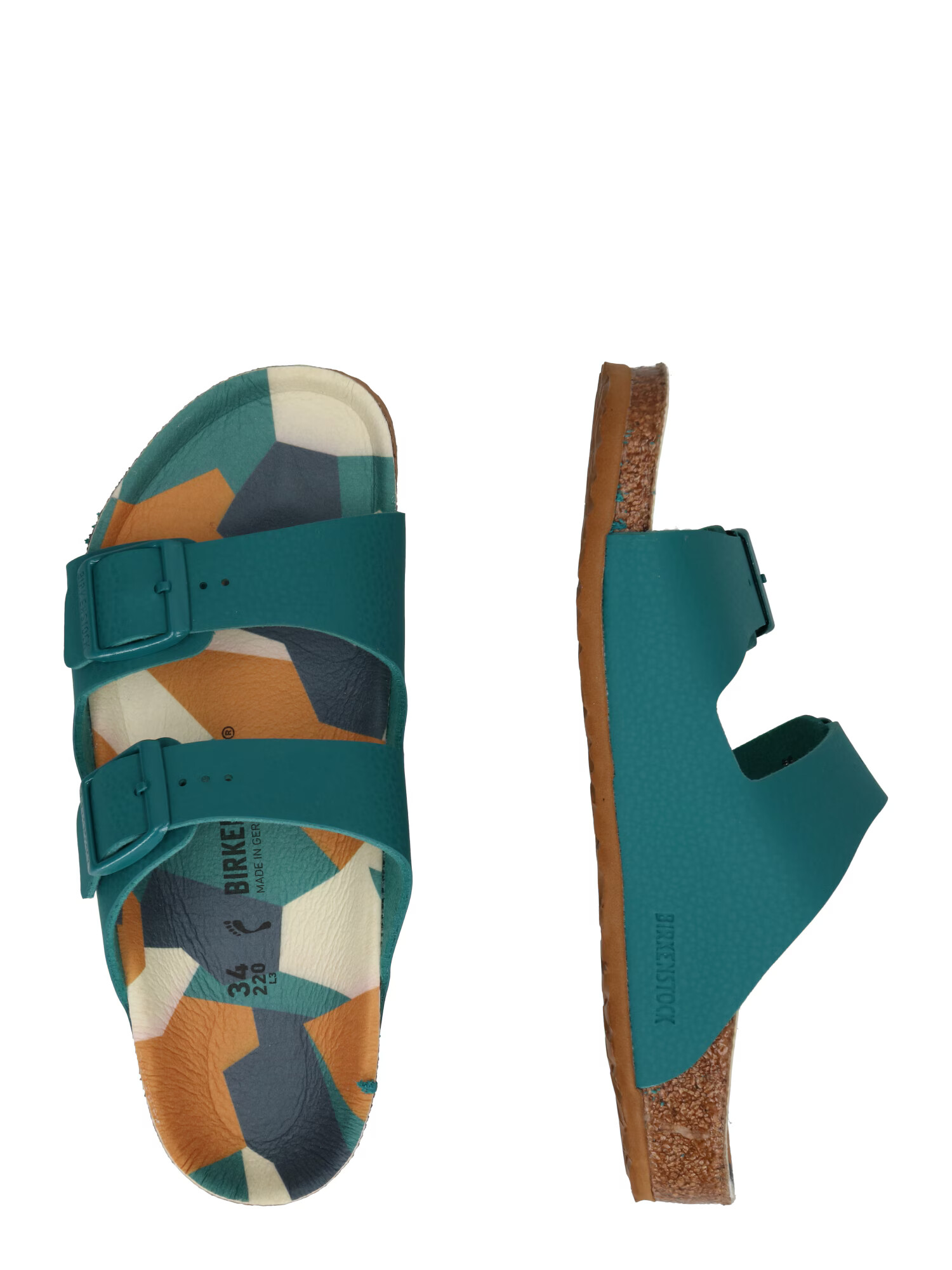 BIRKENSTOCK Otvorená obuv 'Arizona' krémová / karamelová / sivá / tmavozelená - Pepit.sk