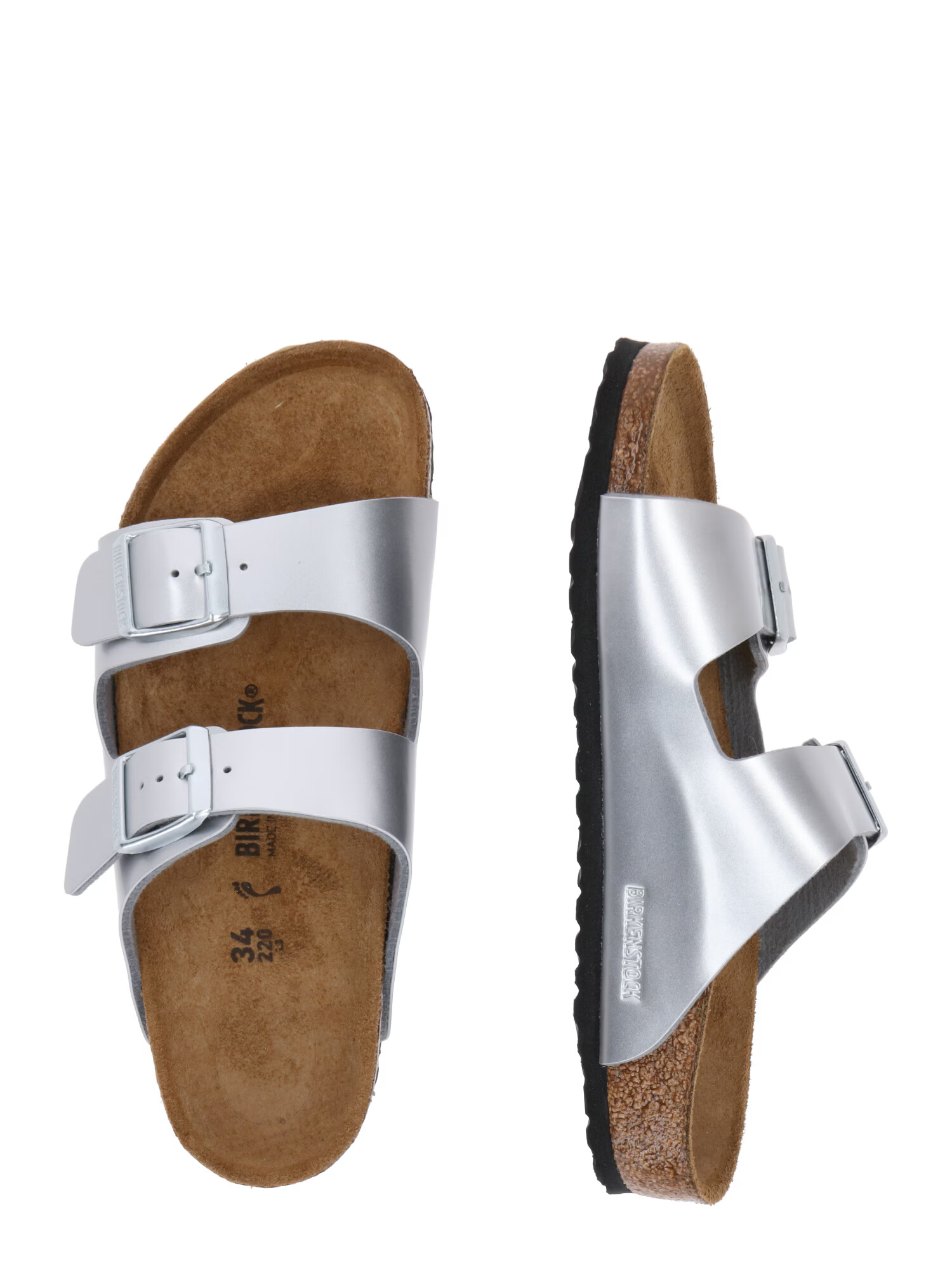 BIRKENSTOCK Otvorená obuv 'Arizona' strieborná - Pepit.sk