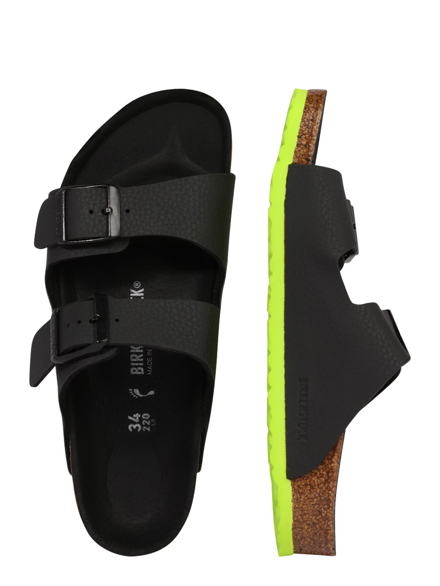 BIRKENSTOCK Otvorená obuv neónovo zelená / čierna - Pepit.sk