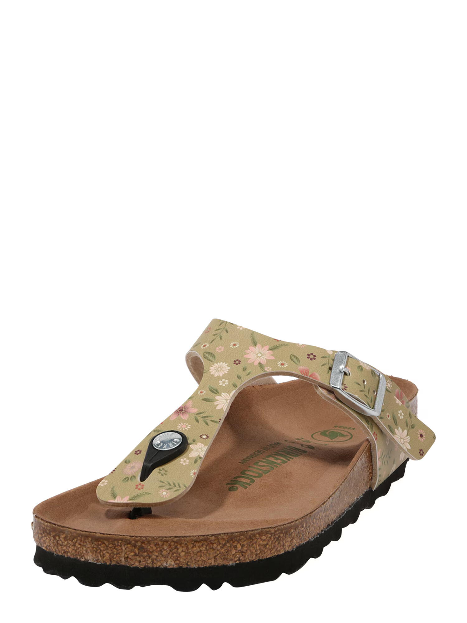 BIRKENSTOCK Žabky 'Gizeh' kaki / trávovo zelená / púdrová / pastelovo ružová - Pepit.sk