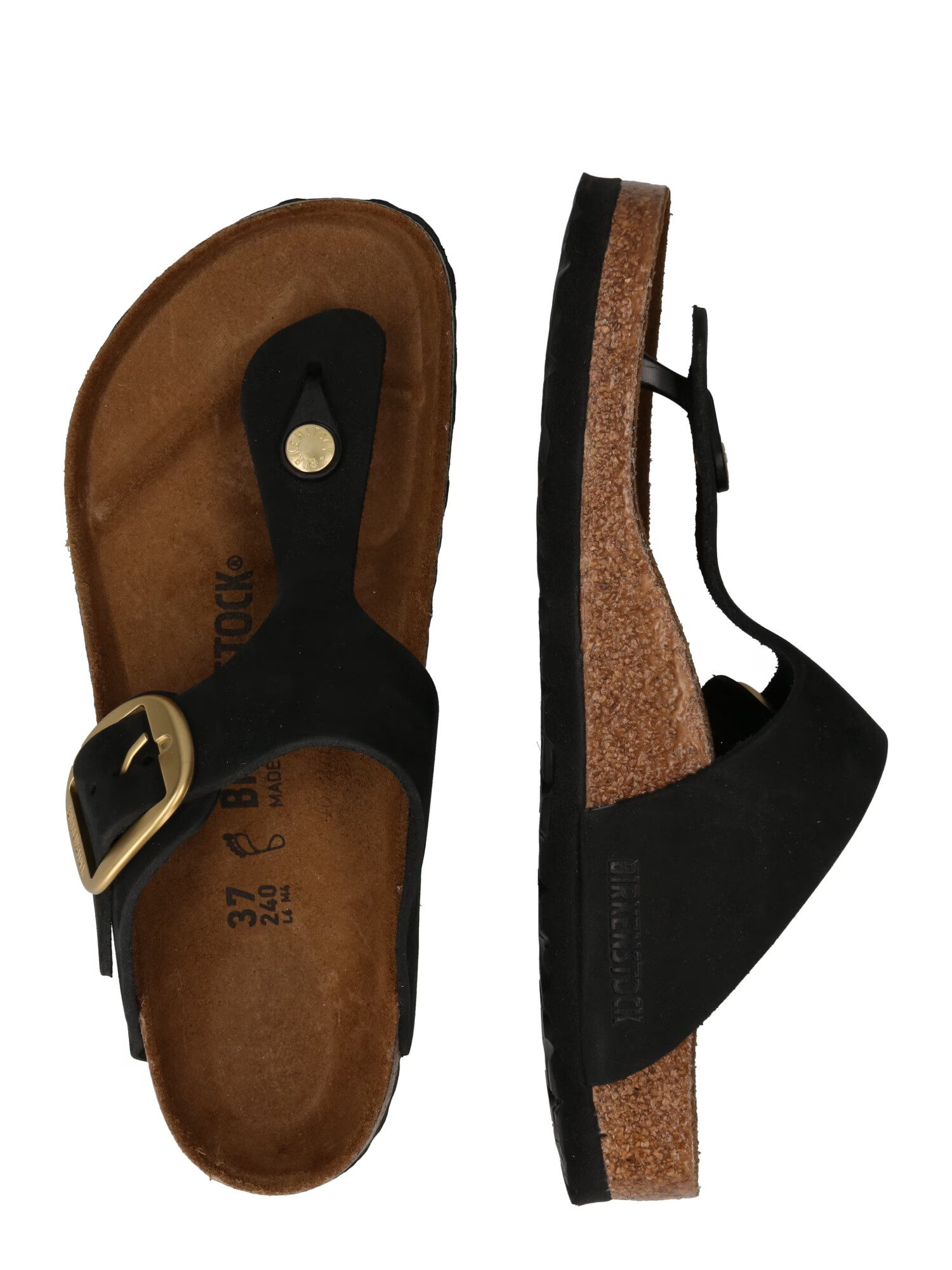 BIRKENSTOCK Žabky 'Gizeh Big Buckle' zlatá / čierna - Pepit.sk