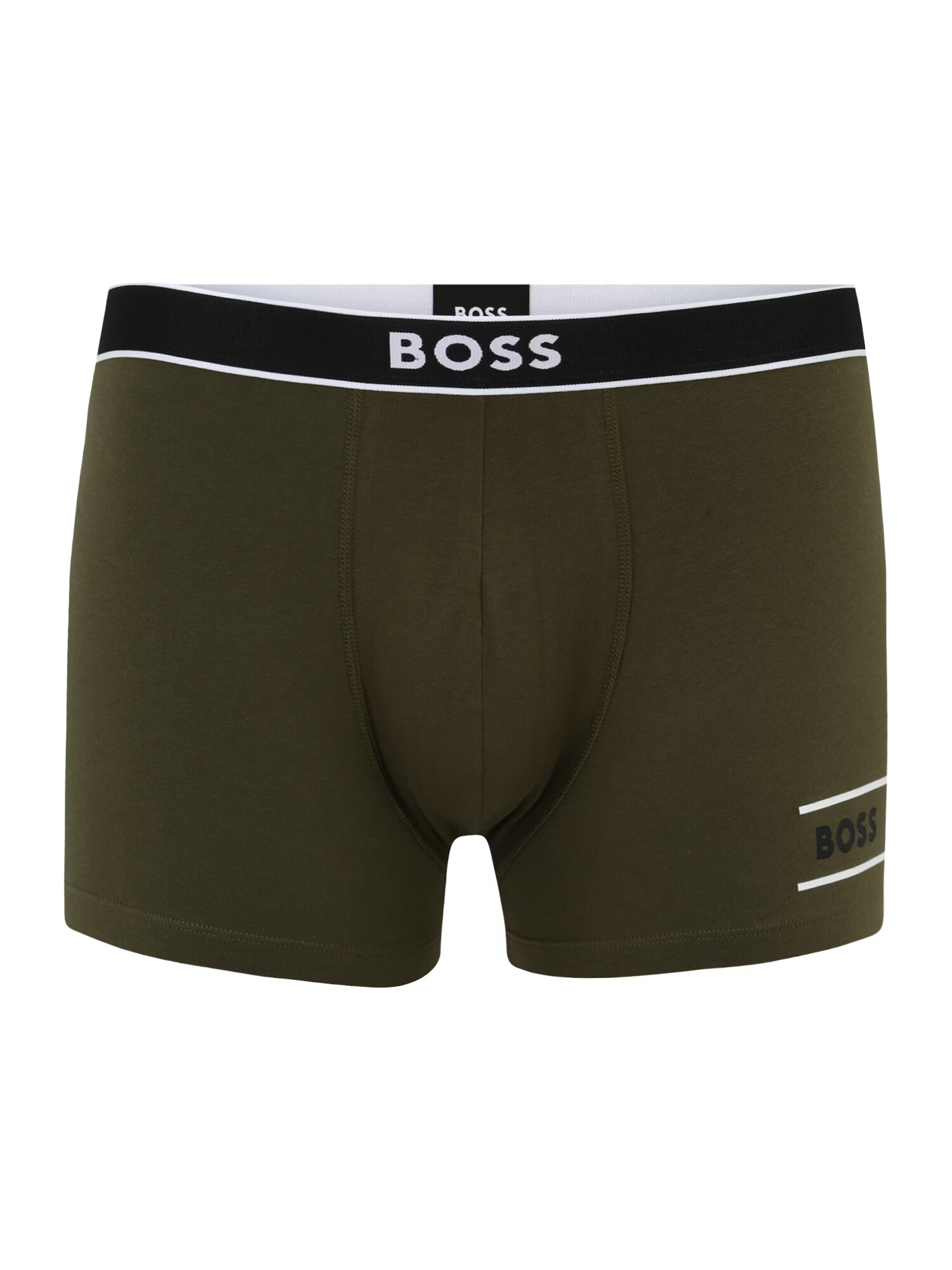 BOSS Black Boxerky '24 LOGO' olivová / čierna / biela - Pepit.sk