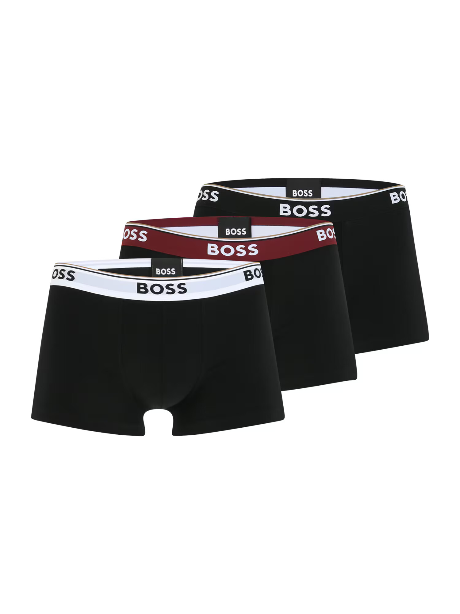 BOSS Black Boxerky vínovo červená / čierna / biela - Pepit.sk