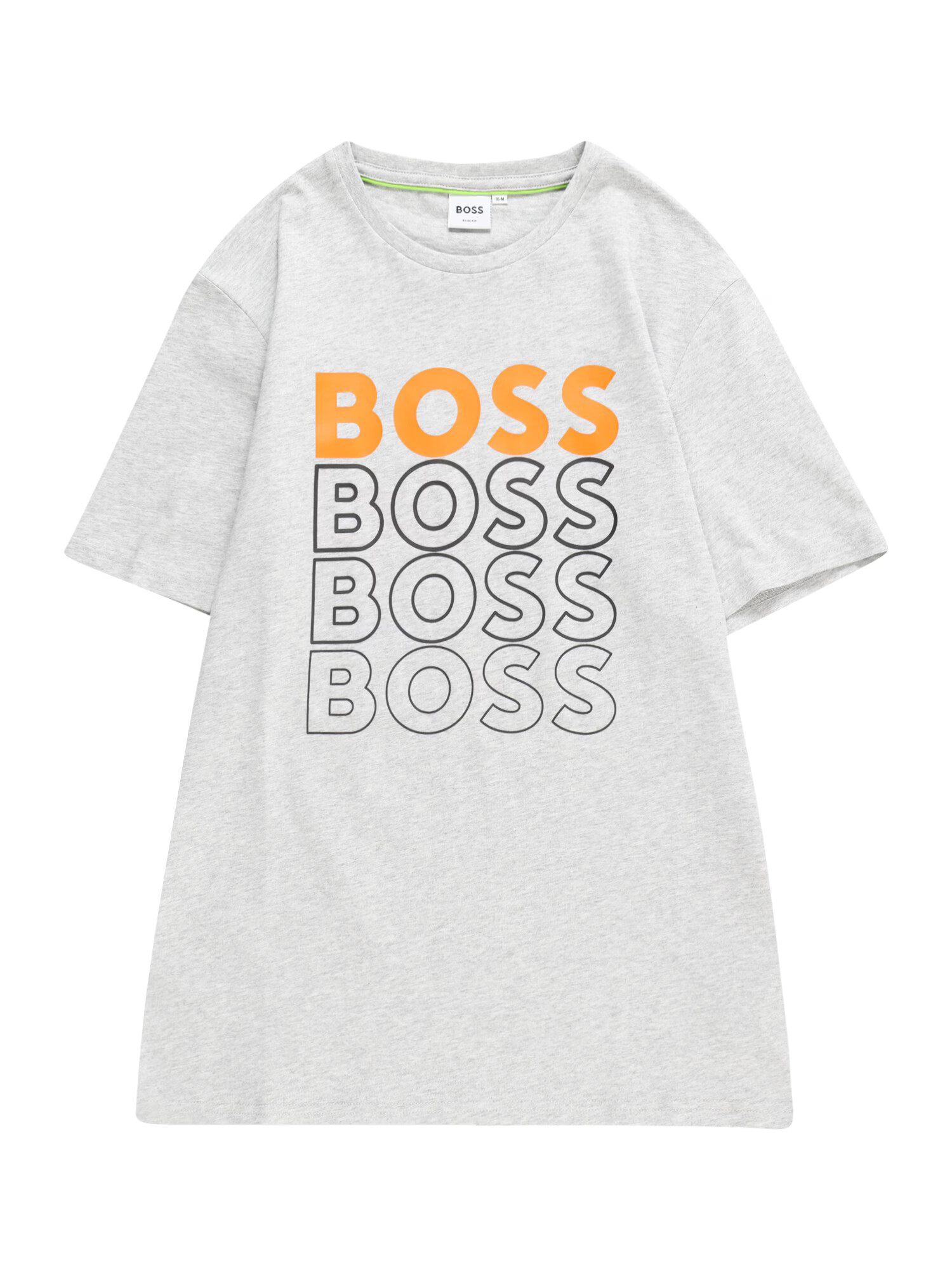 BOSS Kidswear Tričko sivá melírovaná / oranžová / čierna - Pepit.sk