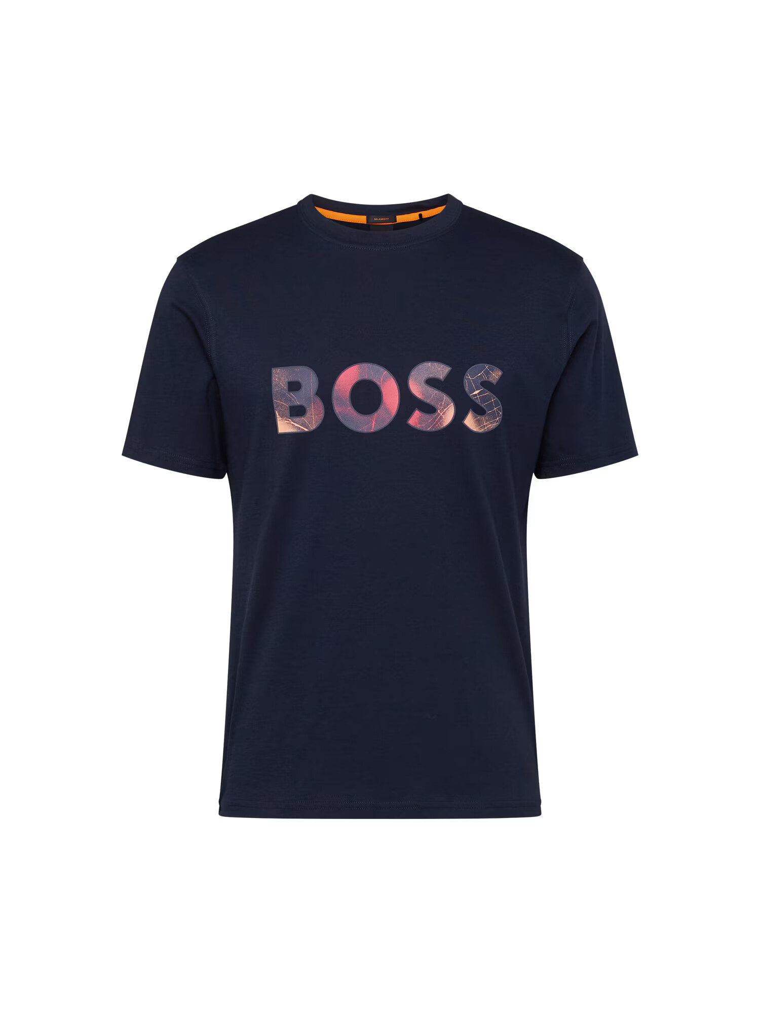 BOSS Orange Tričko námornícka modrá / modrofialová / ružová - Pepit.sk