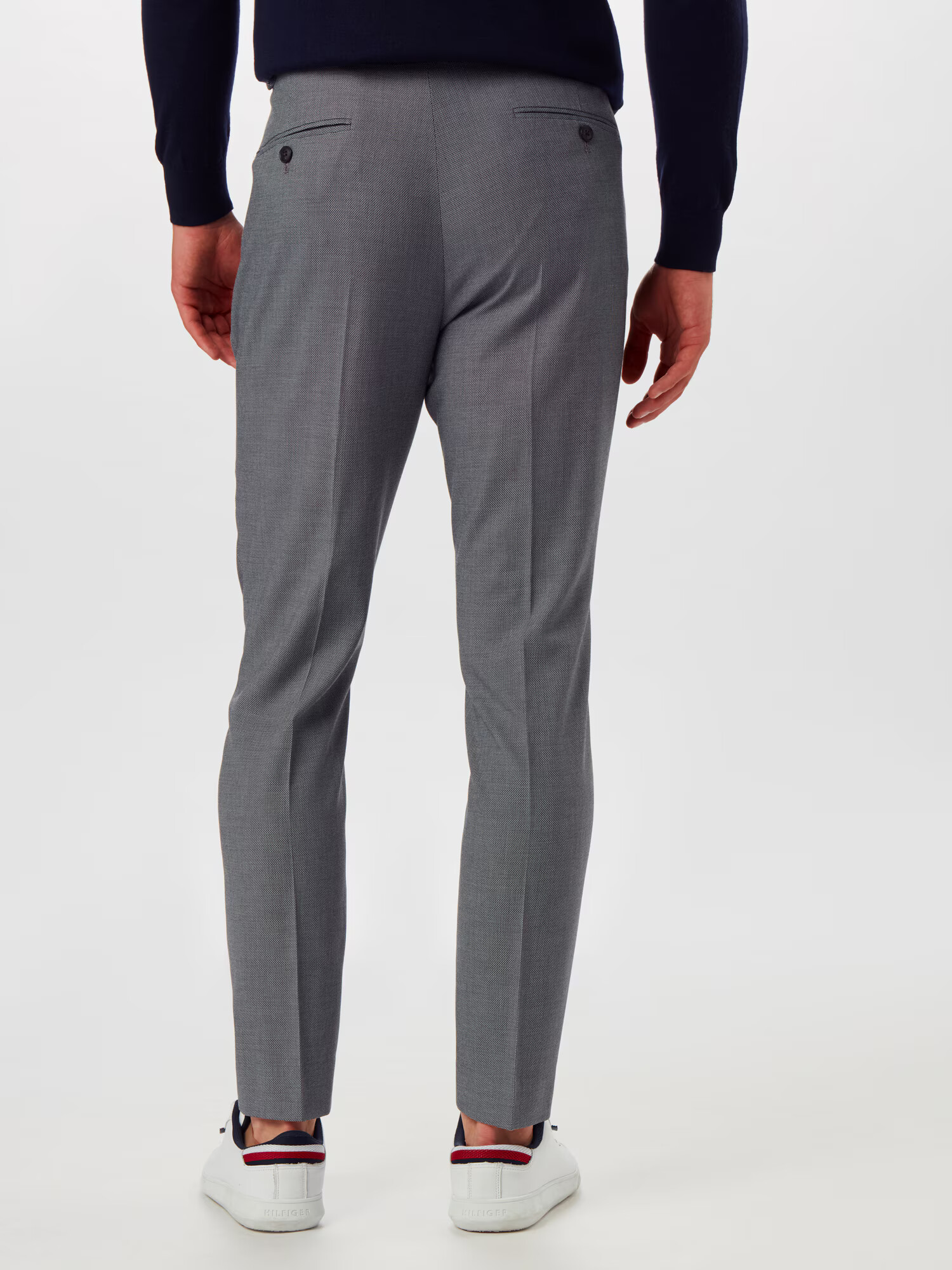 BURTON MENSWEAR LONDON Nohavice s pukmi 'GREY MICRO TEXTURE SLIM' sivá - Pepit.sk