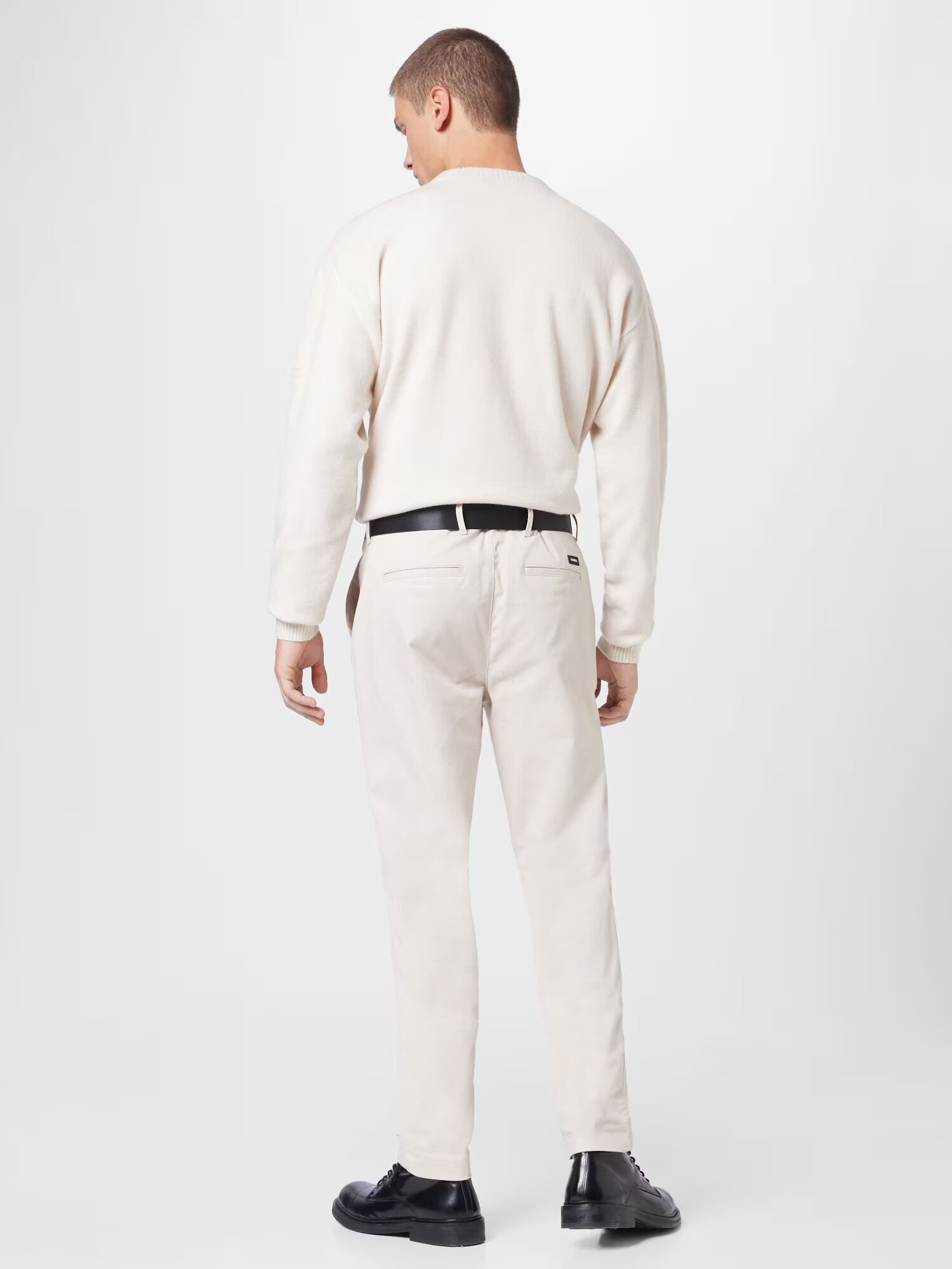 Calvin Klein Chino nohavice krémová / čierna - Pepit.sk