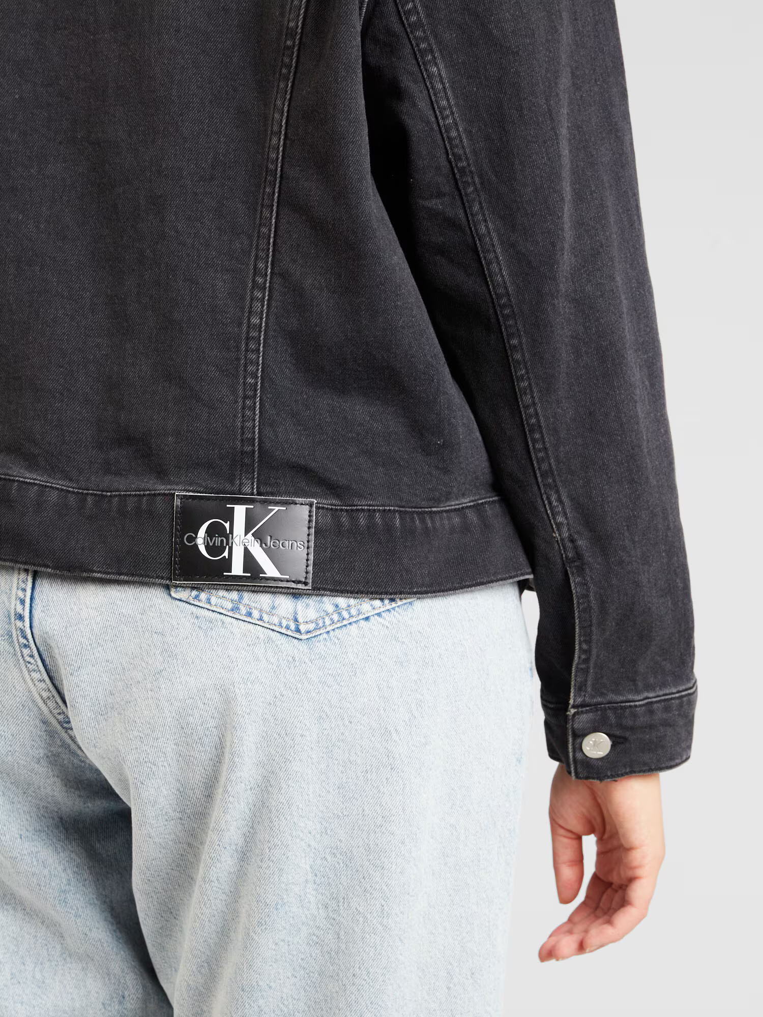 Calvin Klein Curve Prechodná bunda čierny denim / biela - Pepit.sk