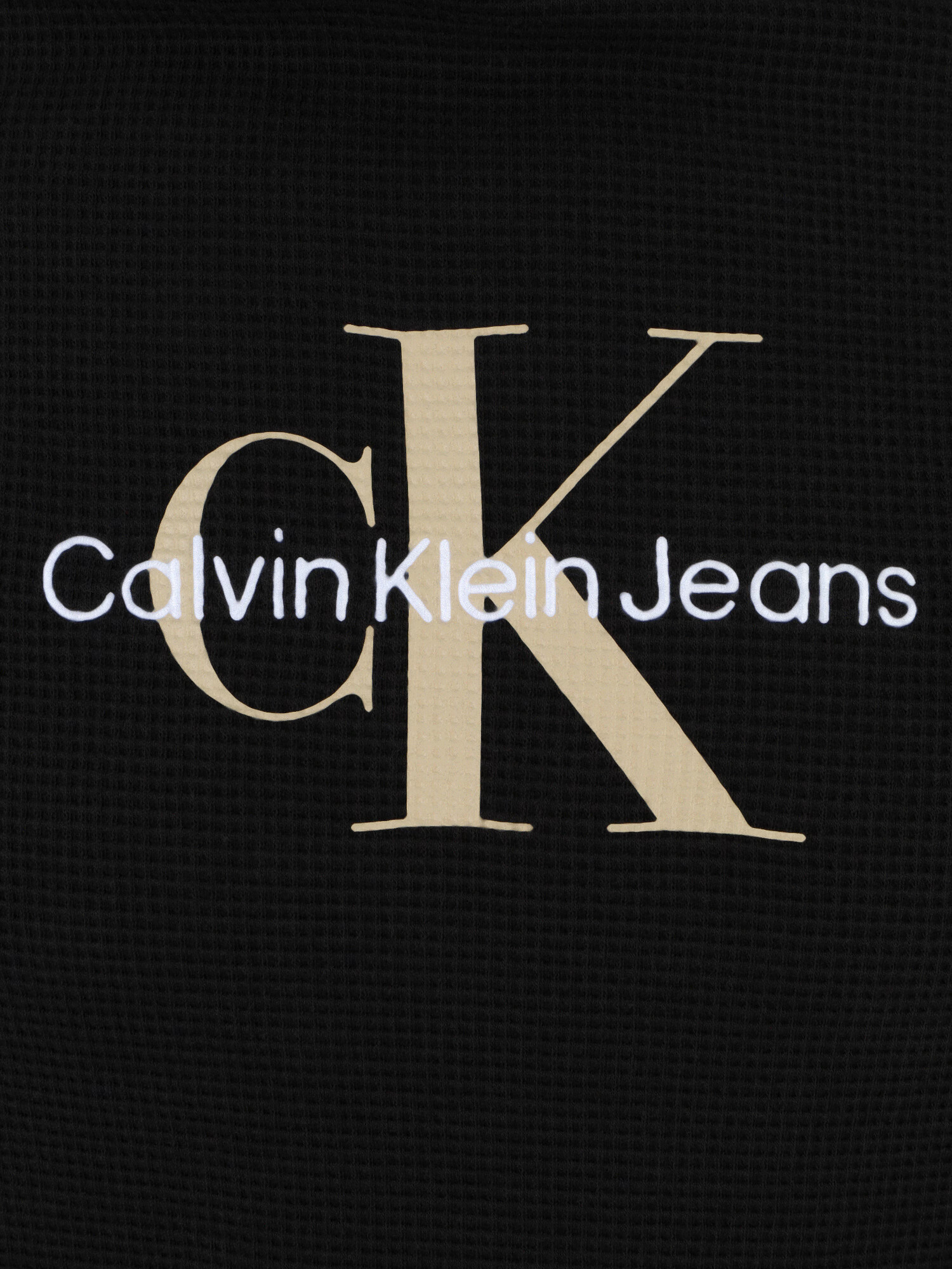 Calvin Klein Jeans Mikina béžová / čierna / biela - Pepit.sk