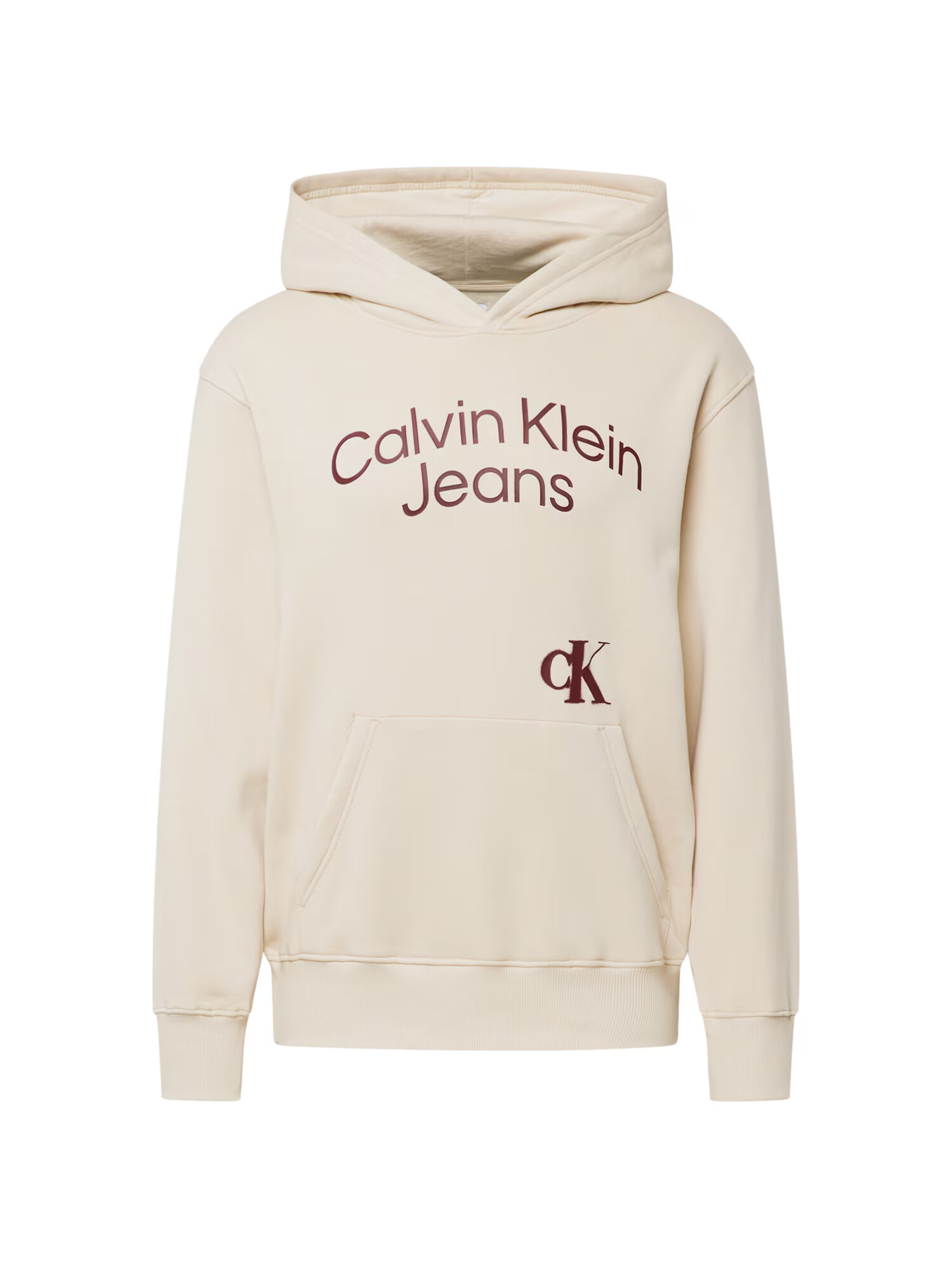 Calvin Klein Jeans Mikina béžová / vínovo červená - Pepit.sk