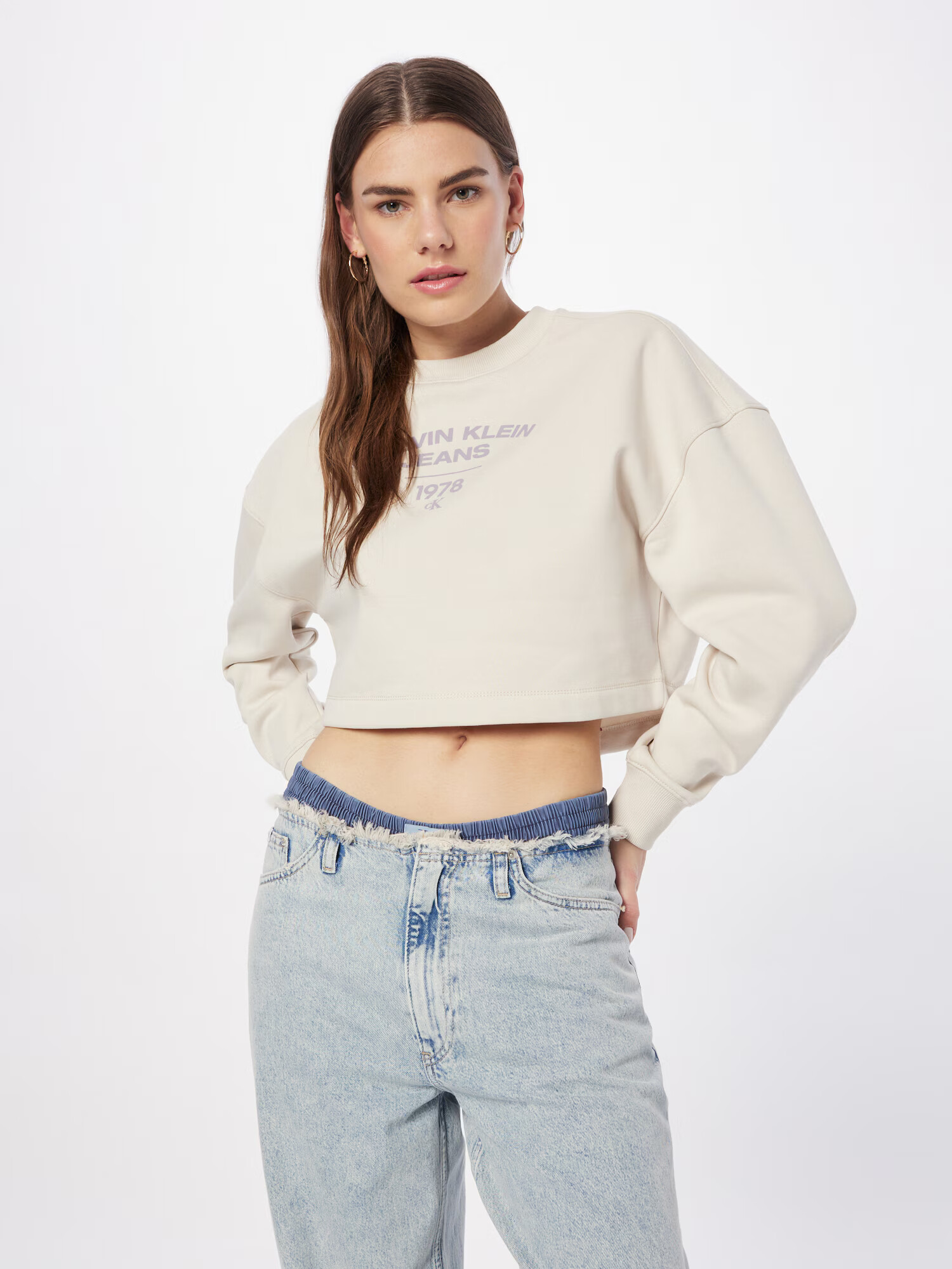 Calvin Klein Jeans Mikina krémová / levanduľová - Pepit.sk