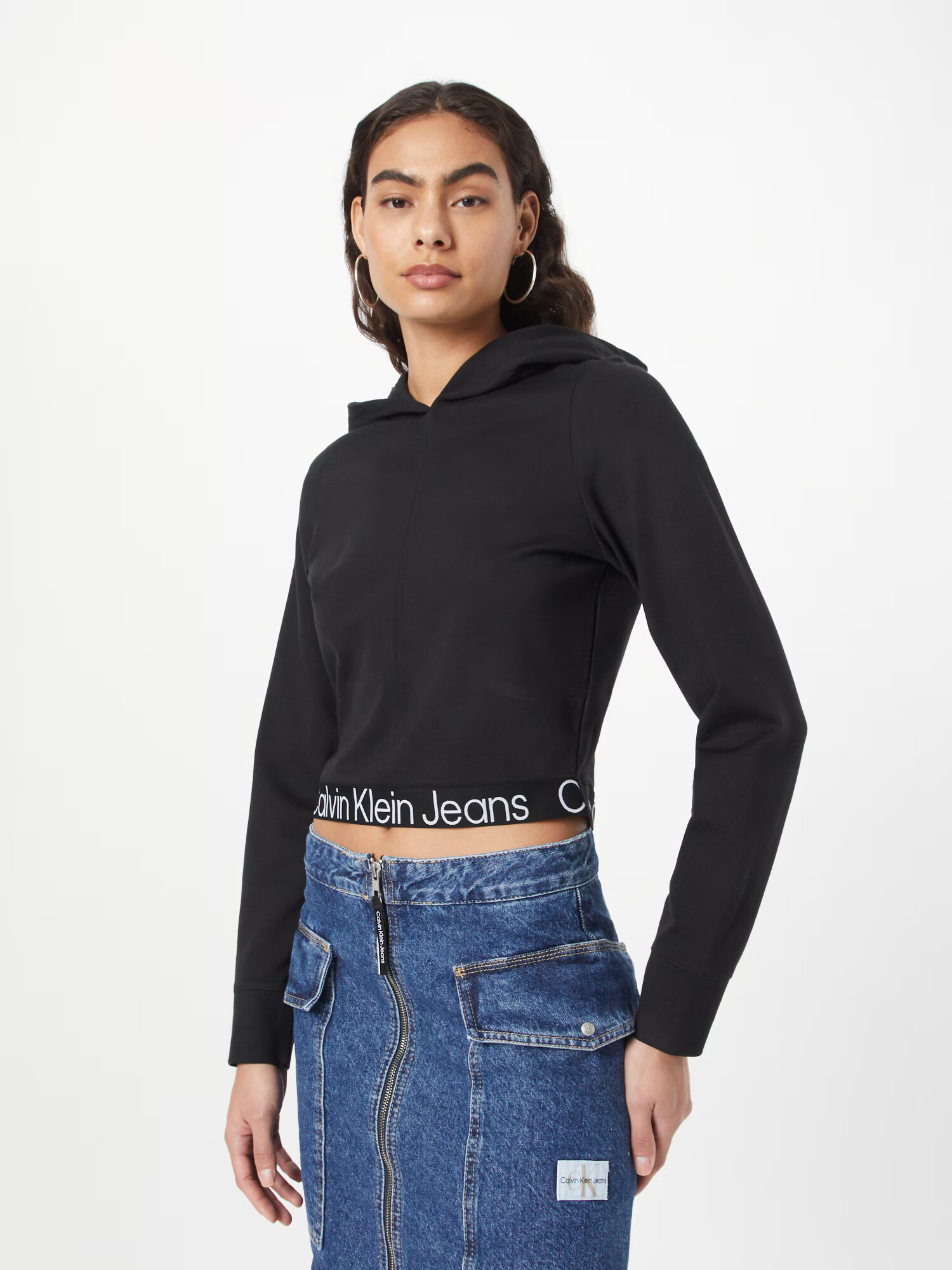 Calvin Klein Jeans Mikina 'Milano' čierna / biela - Pepit.sk