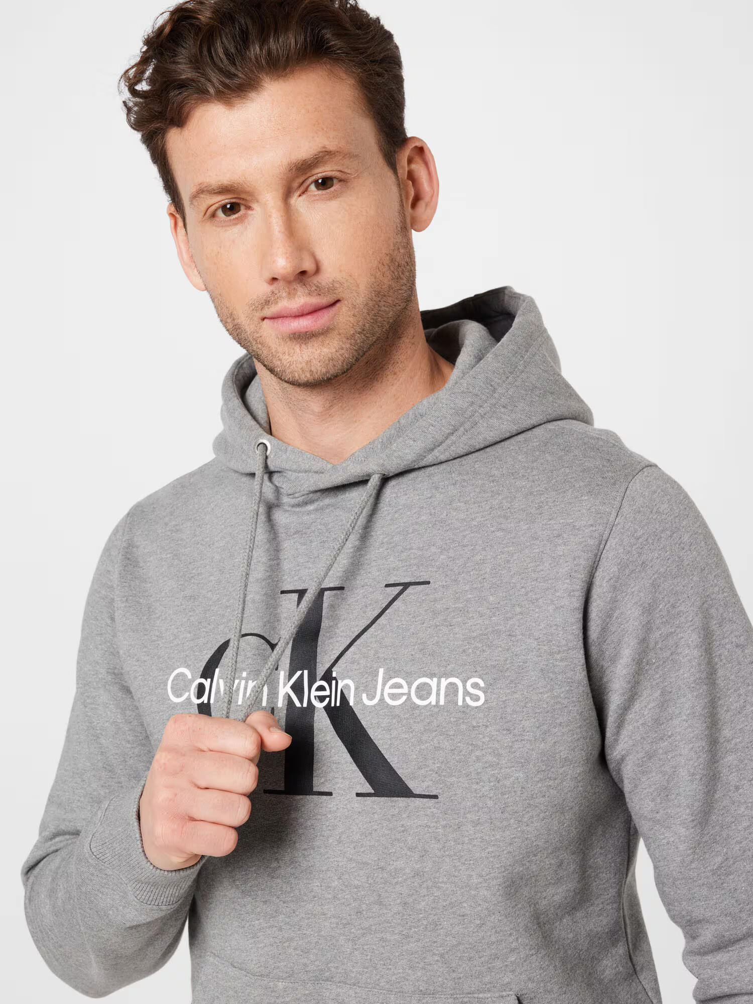 Calvin Klein Jeans Mikina sivá melírovaná / čierna / biela - Pepit.sk