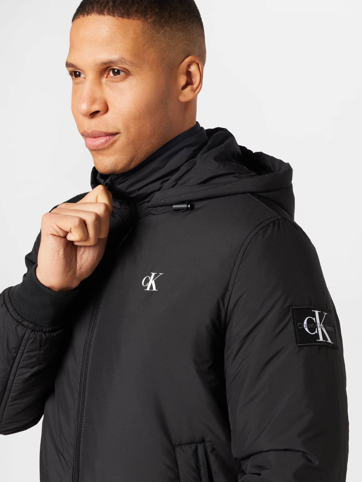 Calvin Klein Jeans Prechodná bunda 'HARRINGTON' čierna / biela - Pepit.sk