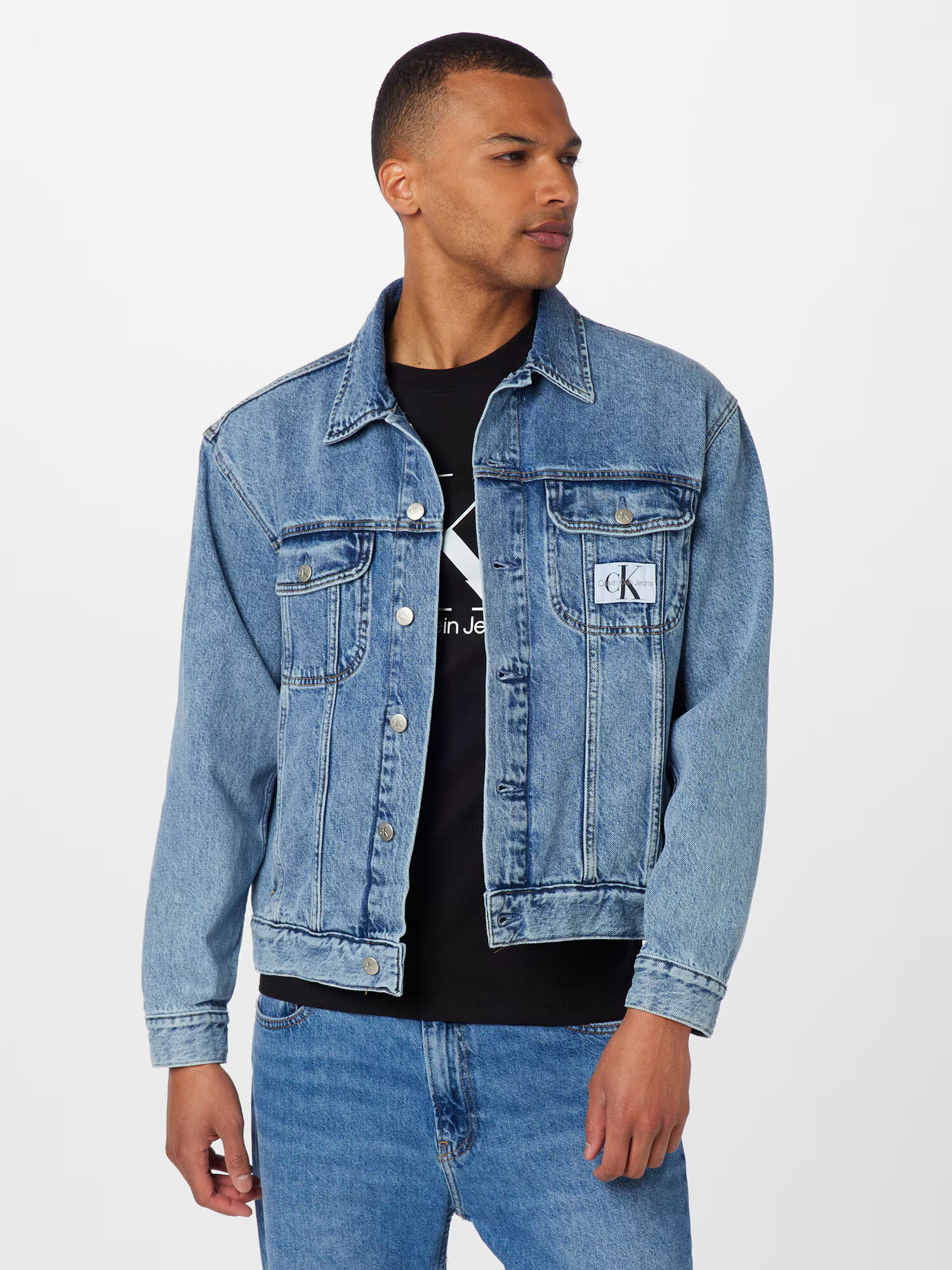 Calvin Klein Jeans Prechodná bunda modrá denim - Pepit.sk