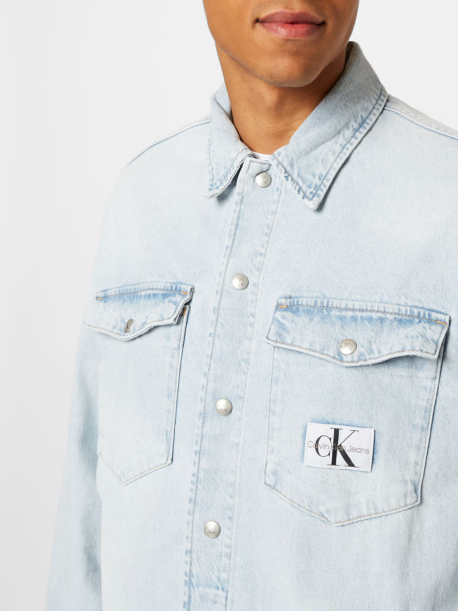 Calvin Klein Jeans Prechodná bunda modrá denim / čierna / biela - Pepit.sk