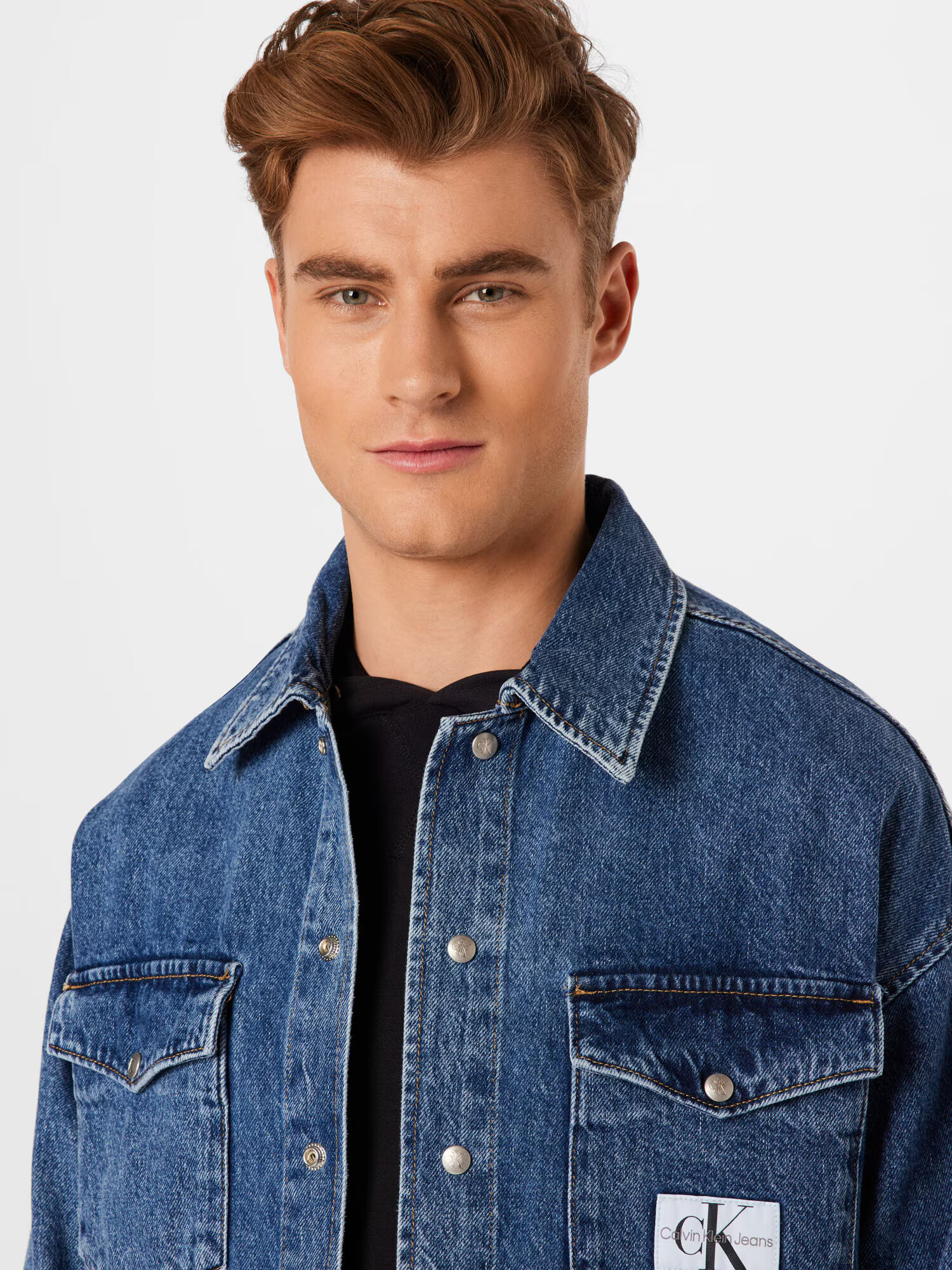 Calvin Klein Jeans Prechodná bunda modrá denim / sivá - Pepit.sk