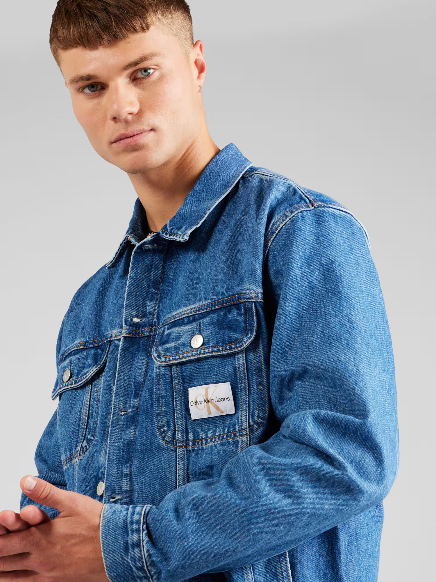 Calvin Klein Jeans Prechodná bunda 'Regular90's' modrá denim - Pepit.sk