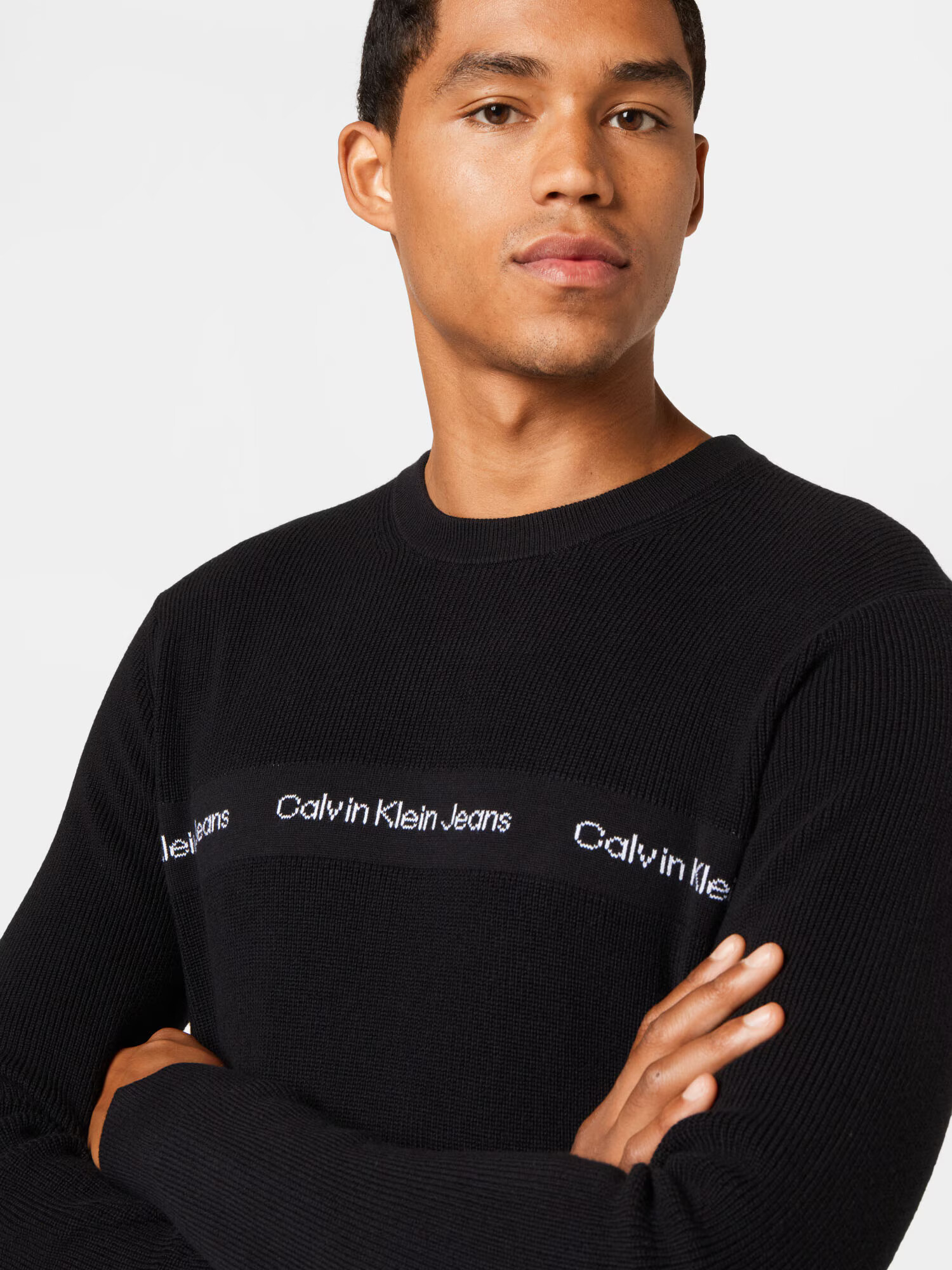 Calvin Klein Jeans Sveter čierna / biela - Pepit.sk