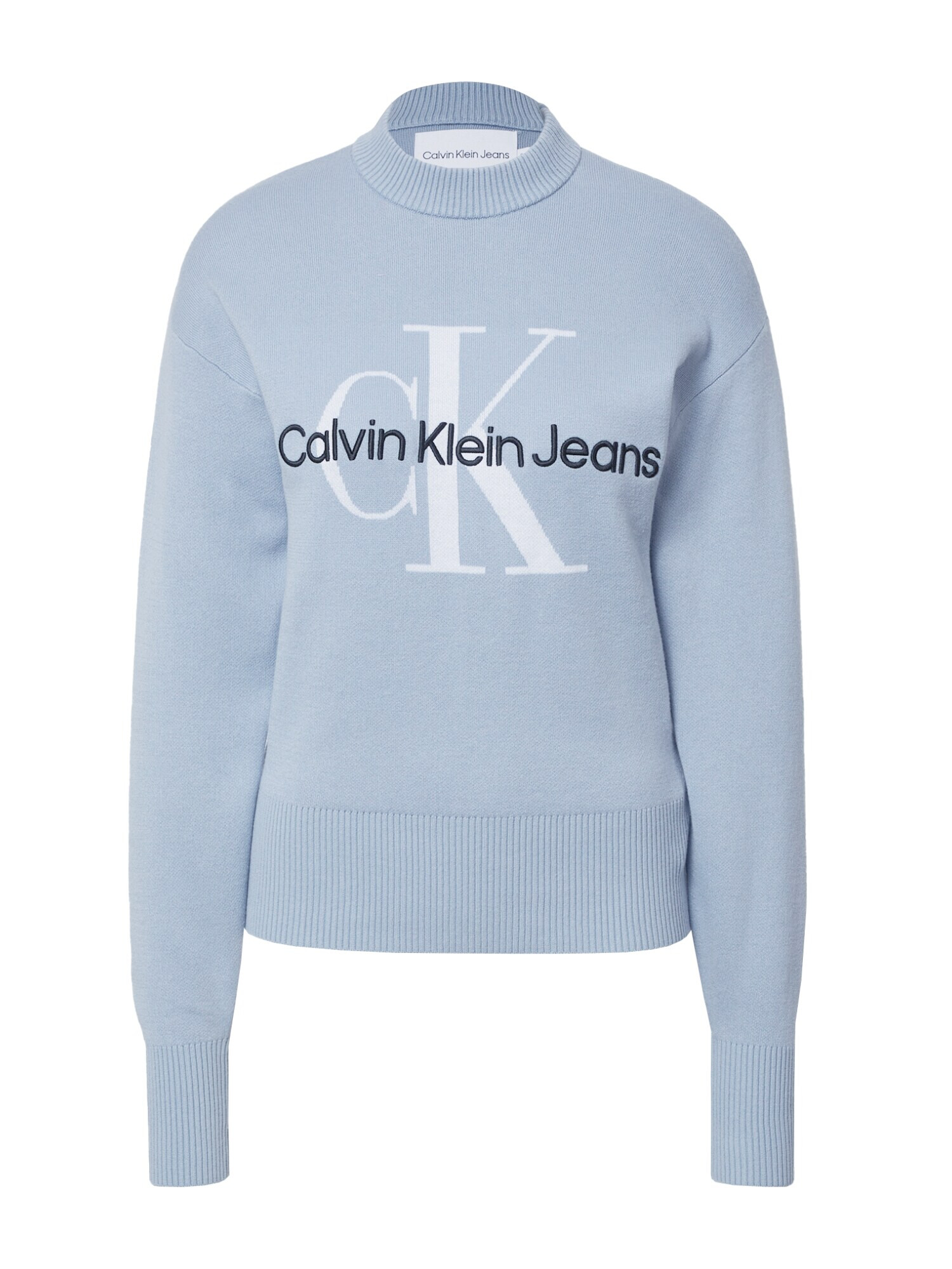 Calvin Klein Jeans Sveter námornícka modrá / svetlomodrá / biela - Pepit.sk