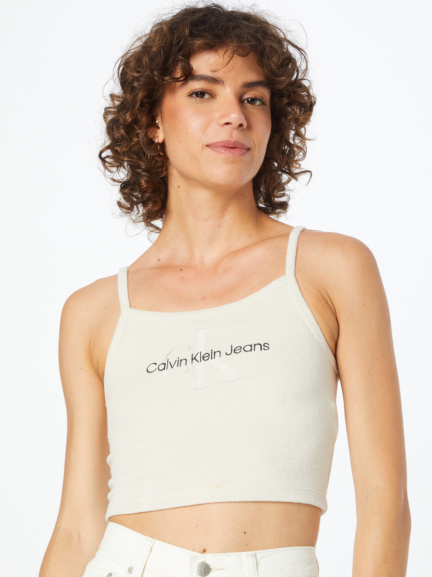 Calvin Klein Jeans Top čierna / strieborná / biela - Pepit.sk