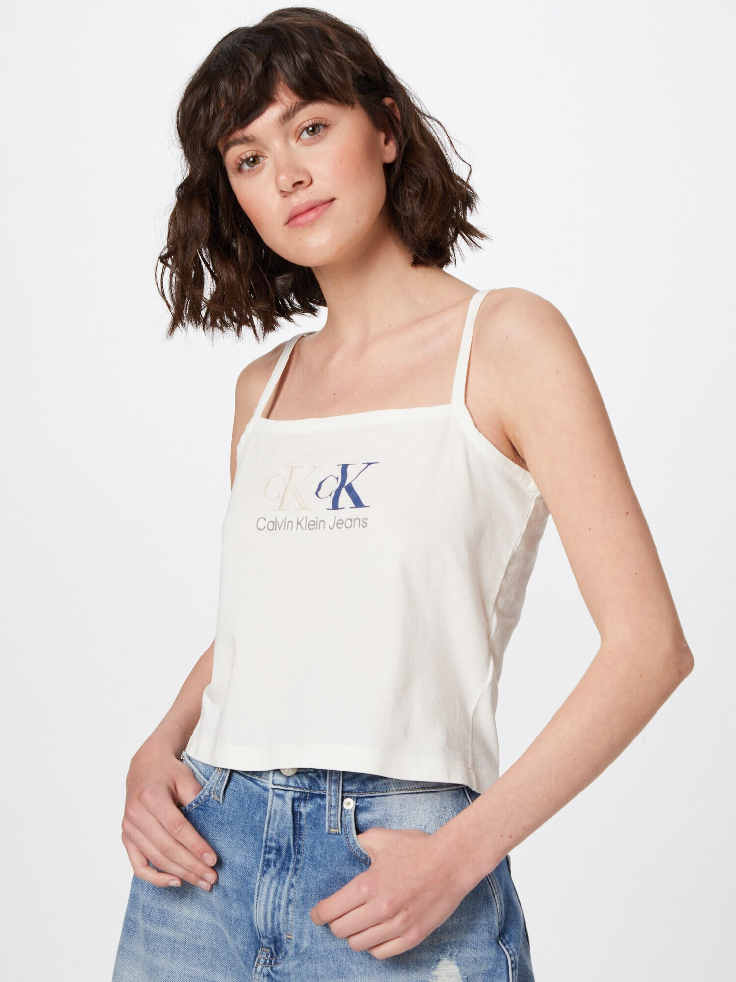 Calvin Klein Jeans Top indigo / sivá / biela - Pepit.sk