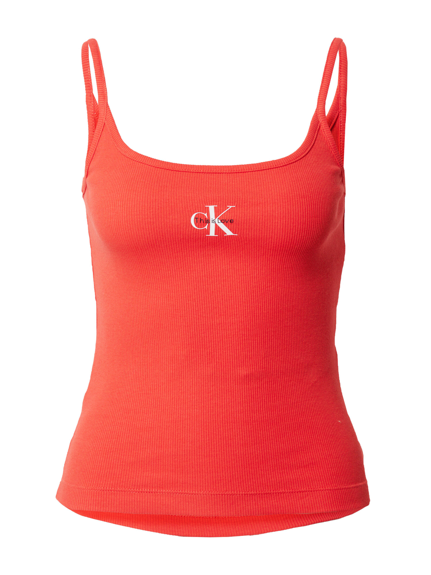 Calvin Klein Jeans Top oranžovo červená / čierna / biela - Pepit.sk