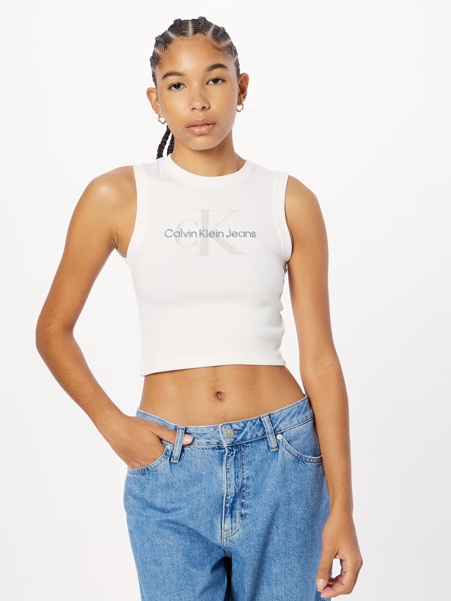 Calvin Klein Jeans Top sivá / čierna / biela - Pepit.sk