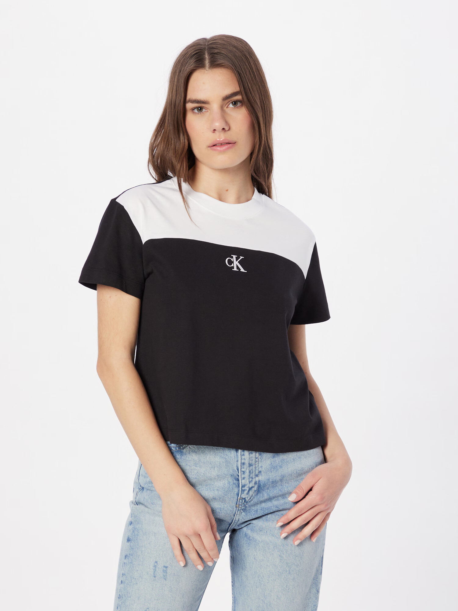 Calvin Klein Jeans Tričko čierna / biela - Pepit.sk