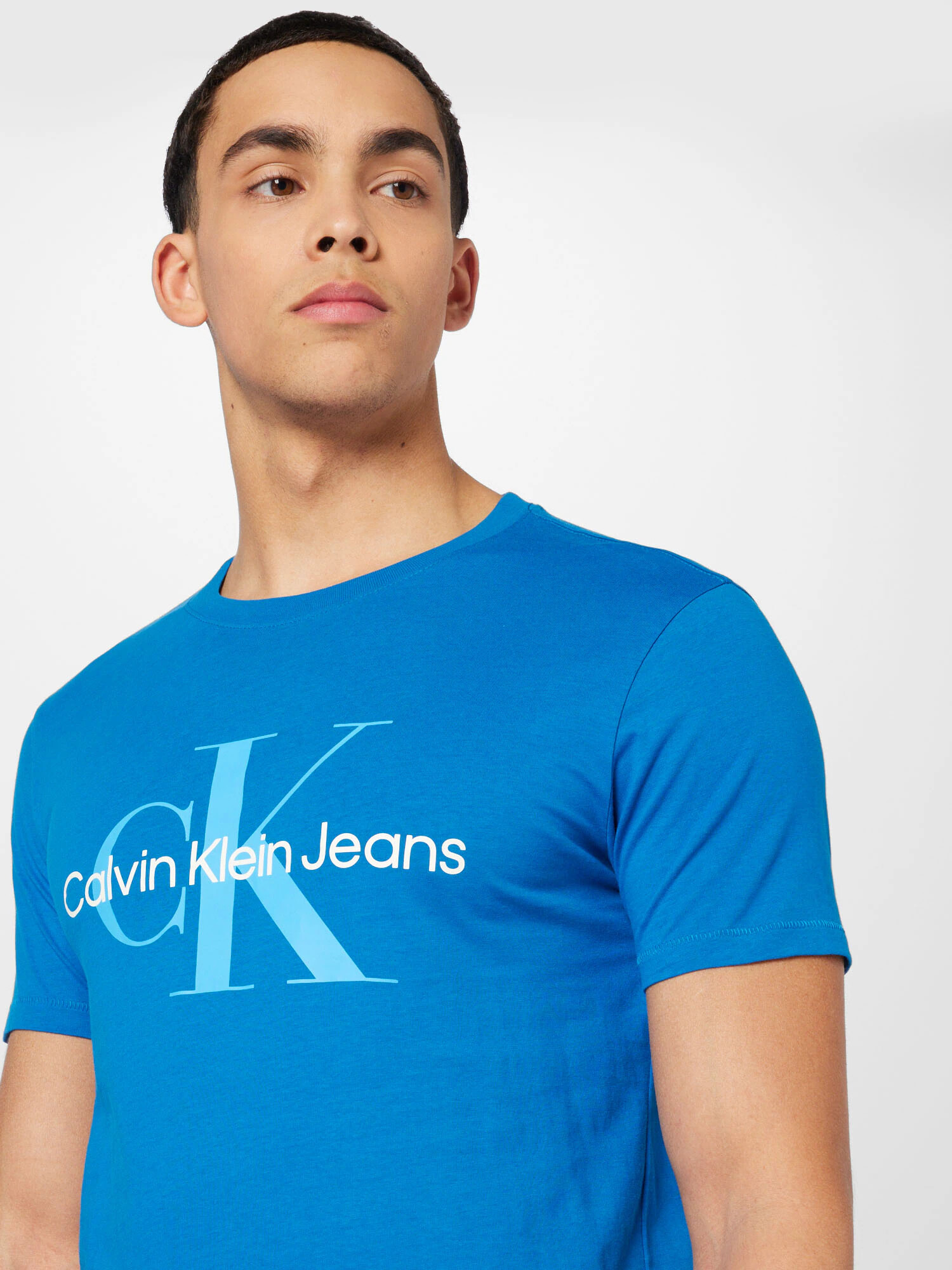 Calvin Klein Jeans Tričko kráľovská modrá / nebesky modrá / biela - Pepit.sk