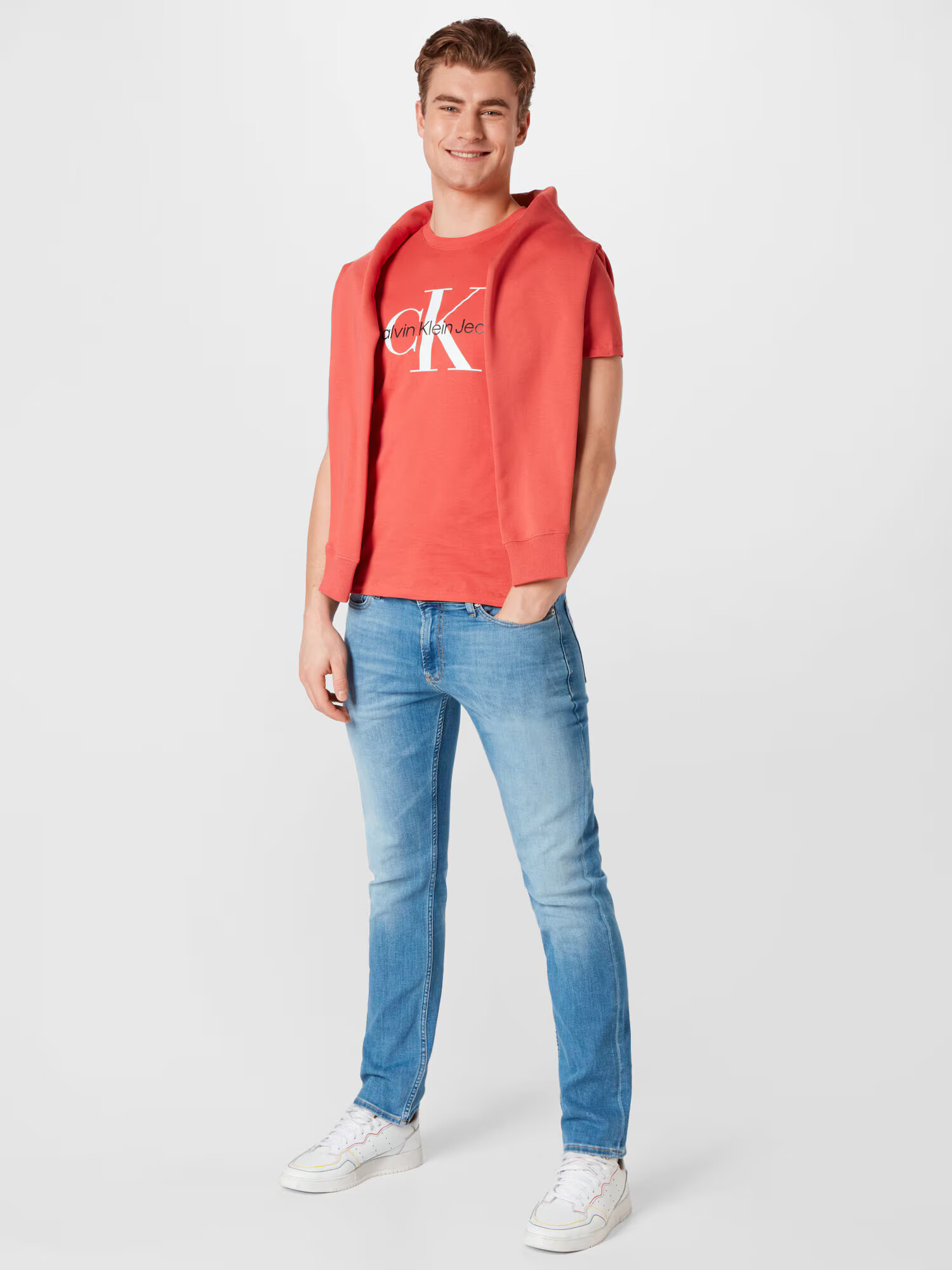 Calvin Klein Jeans Tričko melónová / čierna / biela - Pepit.sk