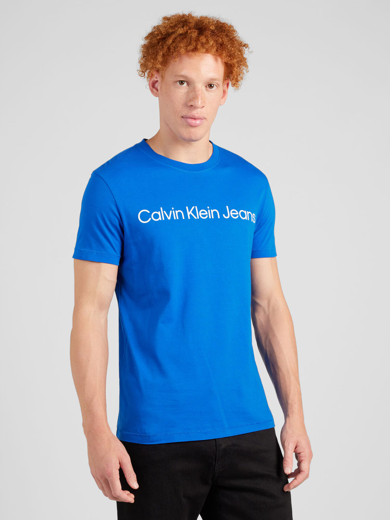 Calvin Klein Jeans Tričko nebesky modrá / biela - Pepit.sk