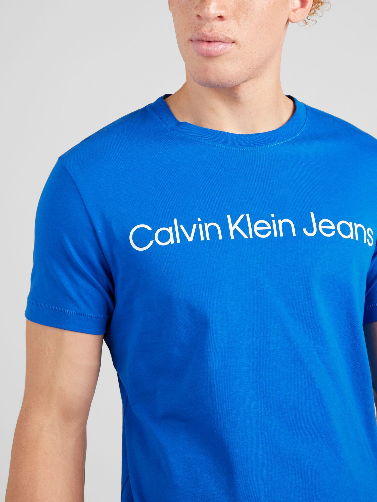 Calvin Klein Jeans Tričko nebesky modrá / biela - Pepit.sk