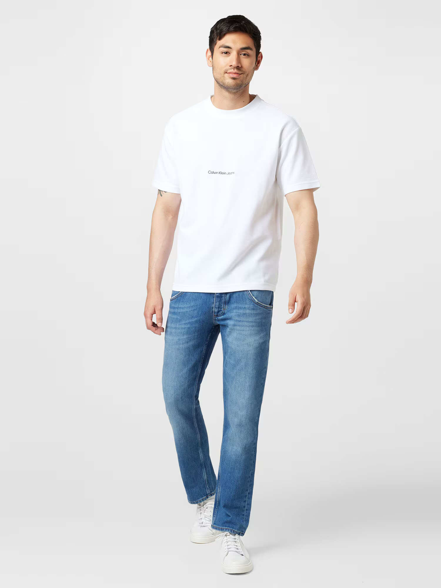 Calvin Klein Jeans Tričko 'Ottoman' čierna / biela - Pepit.sk