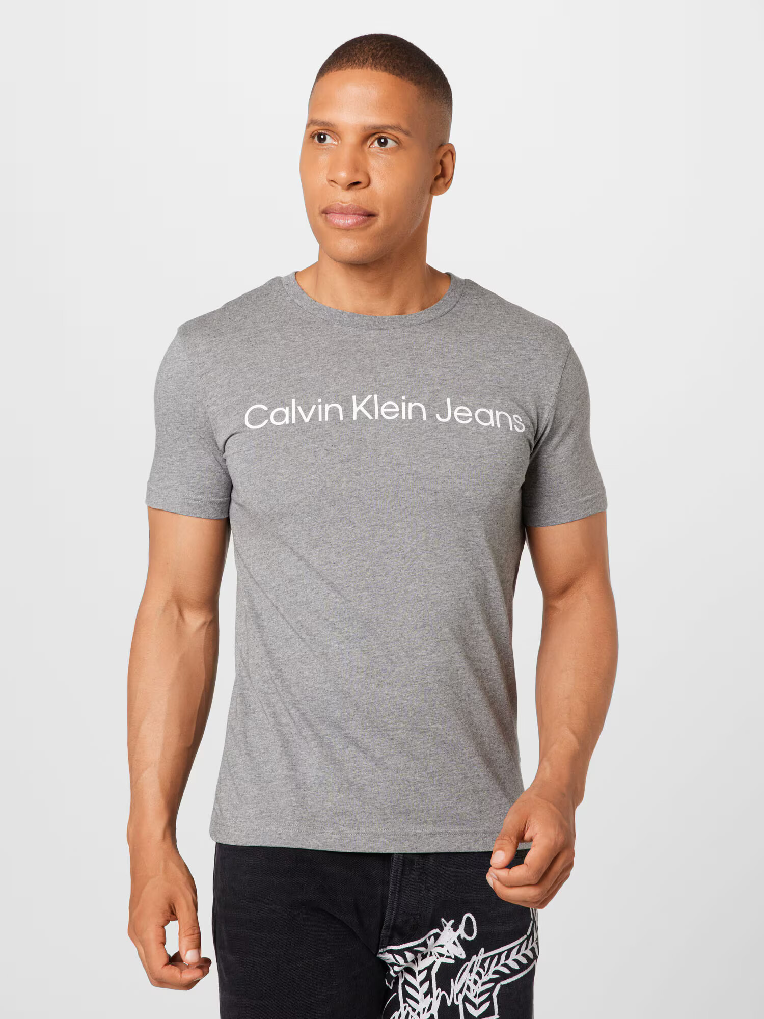 Calvin Klein Jeans Tričko sivá melírovaná / biela - Pepit.sk